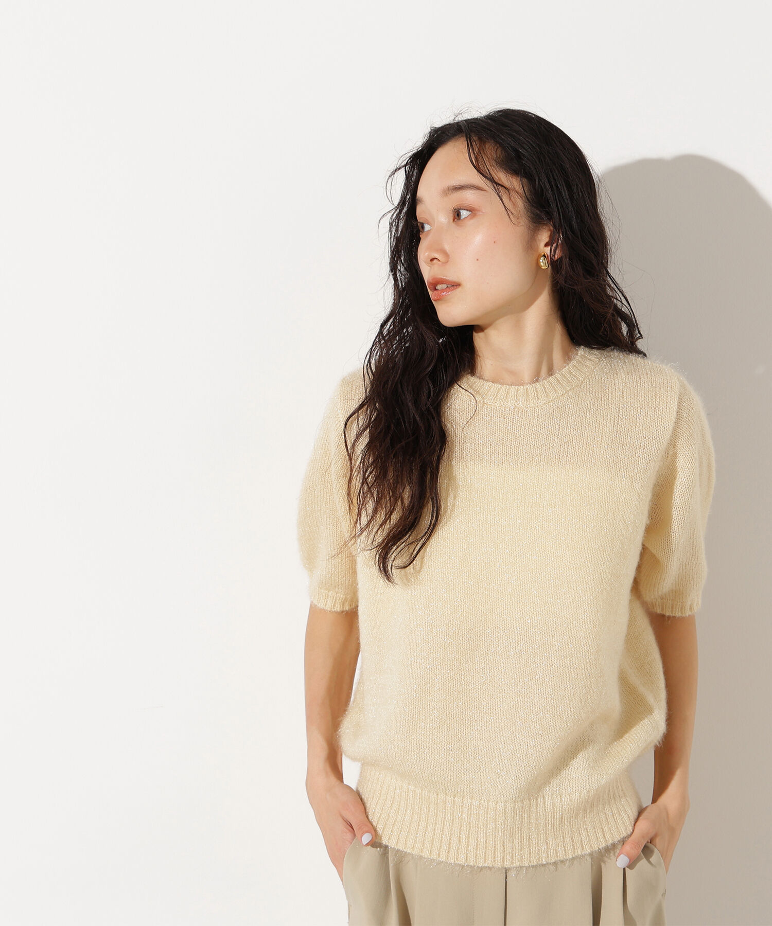  「ヘアリーニットトップス」|ニット・セーター|