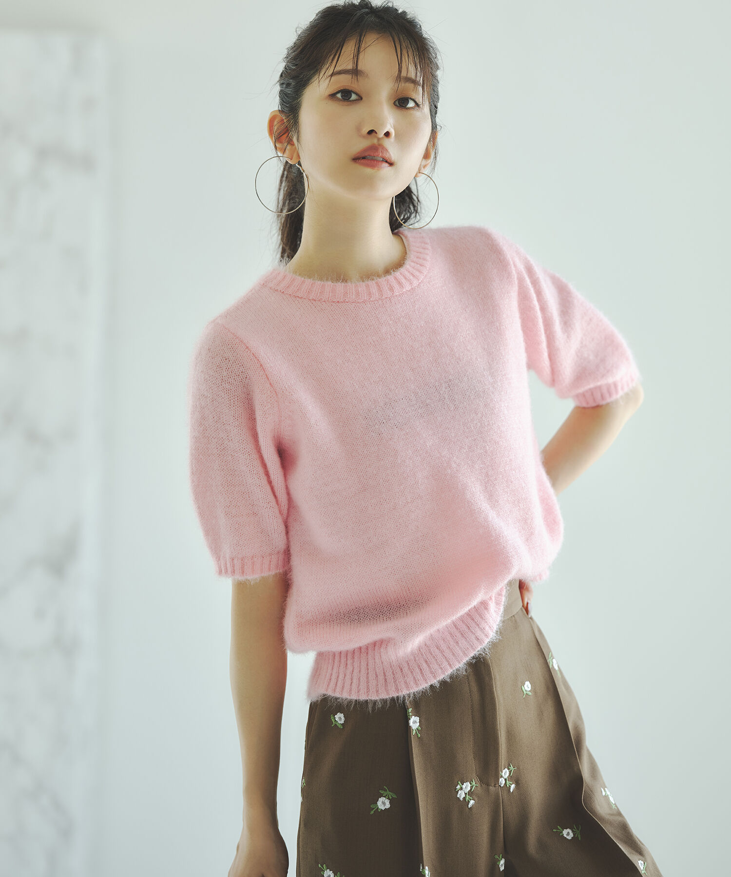  「ヘアリーニットトップス」|ニット・セーター|