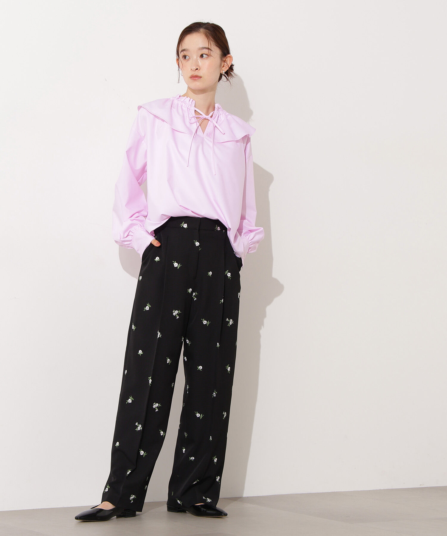  「ダブルフリルネックブラウス」|シャツ・ブラウス|