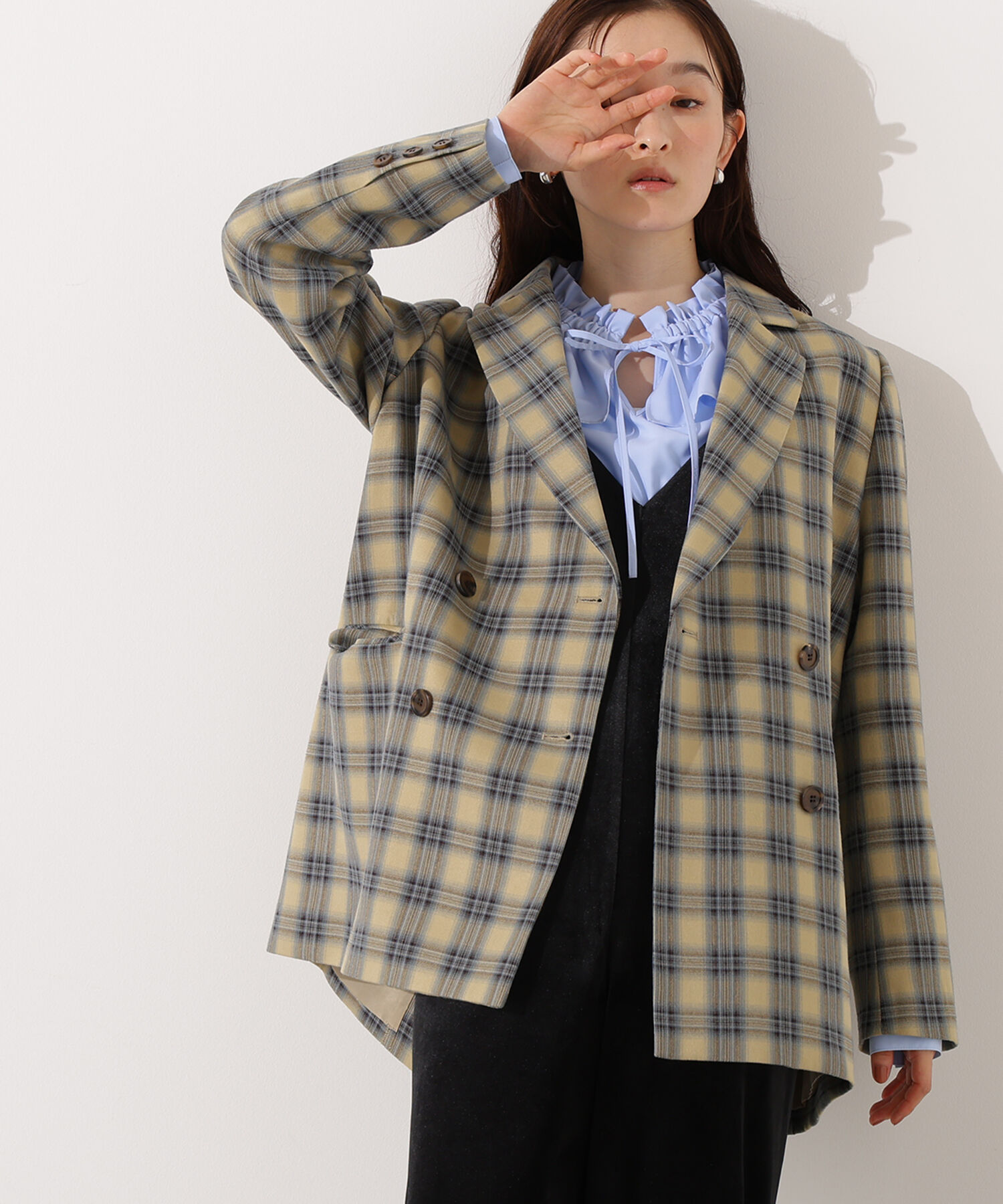  「ダブルフリルネックブラウス」|シャツ・ブラウス|