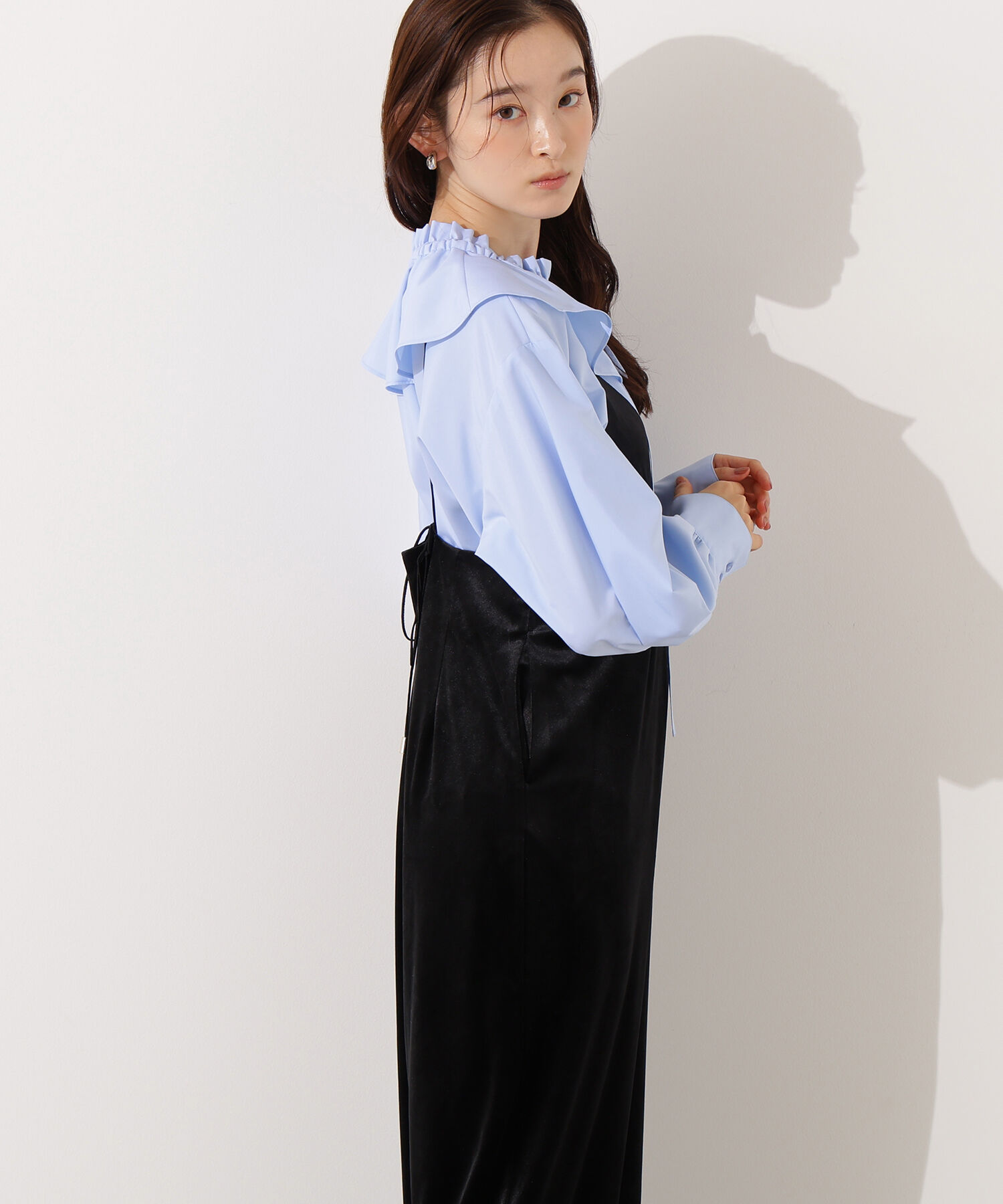  「ダブルフリルネックブラウス」|シャツ・ブラウス|