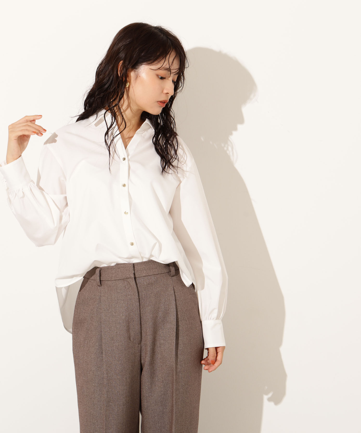  「ゴールドボタン2wayリボンブラウス」|シャツ・ブラウス|