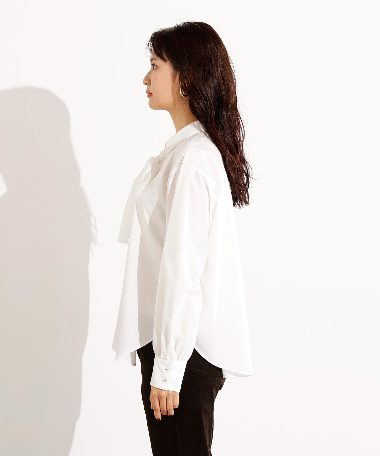  「ゴールドボタン2wayリボンブラウス」|シャツ・ブラウス|