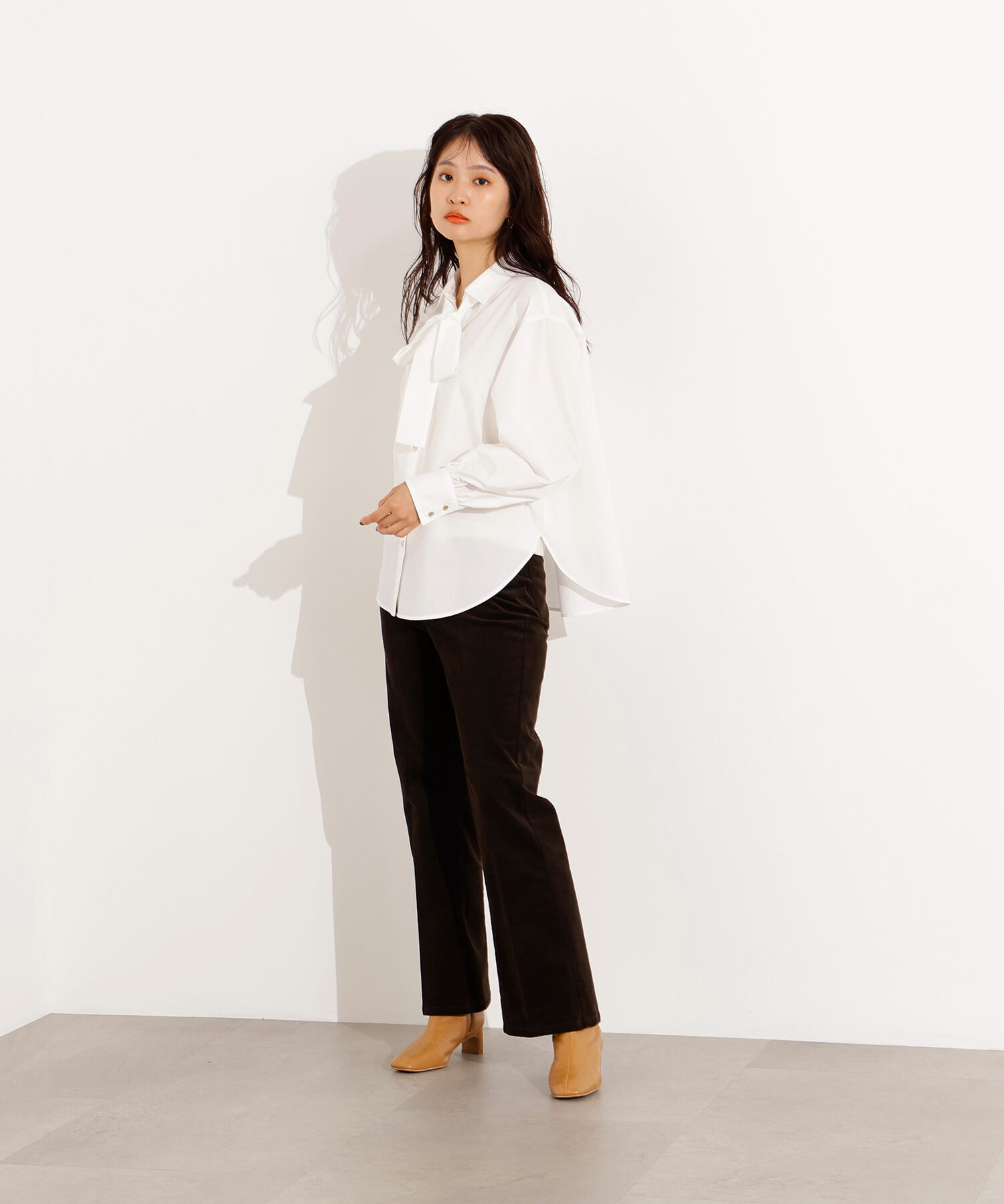  「ゴールドボタン2wayリボンブラウス」|シャツ・ブラウス|