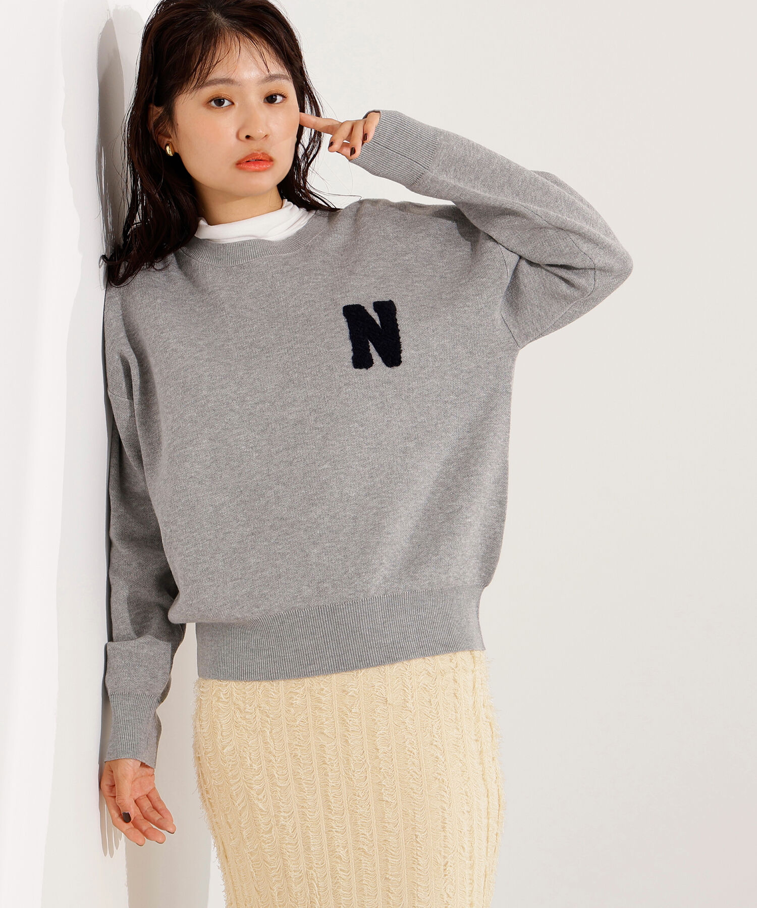  「スウェットライクロゴニット」|ニット・セーター|