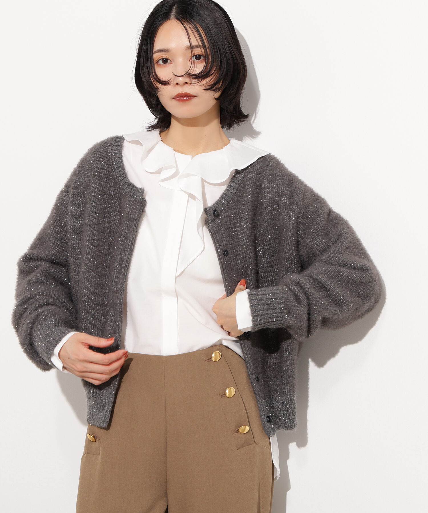  「ビーズミックスヘアリーカーディガン」|ニット・セーター|