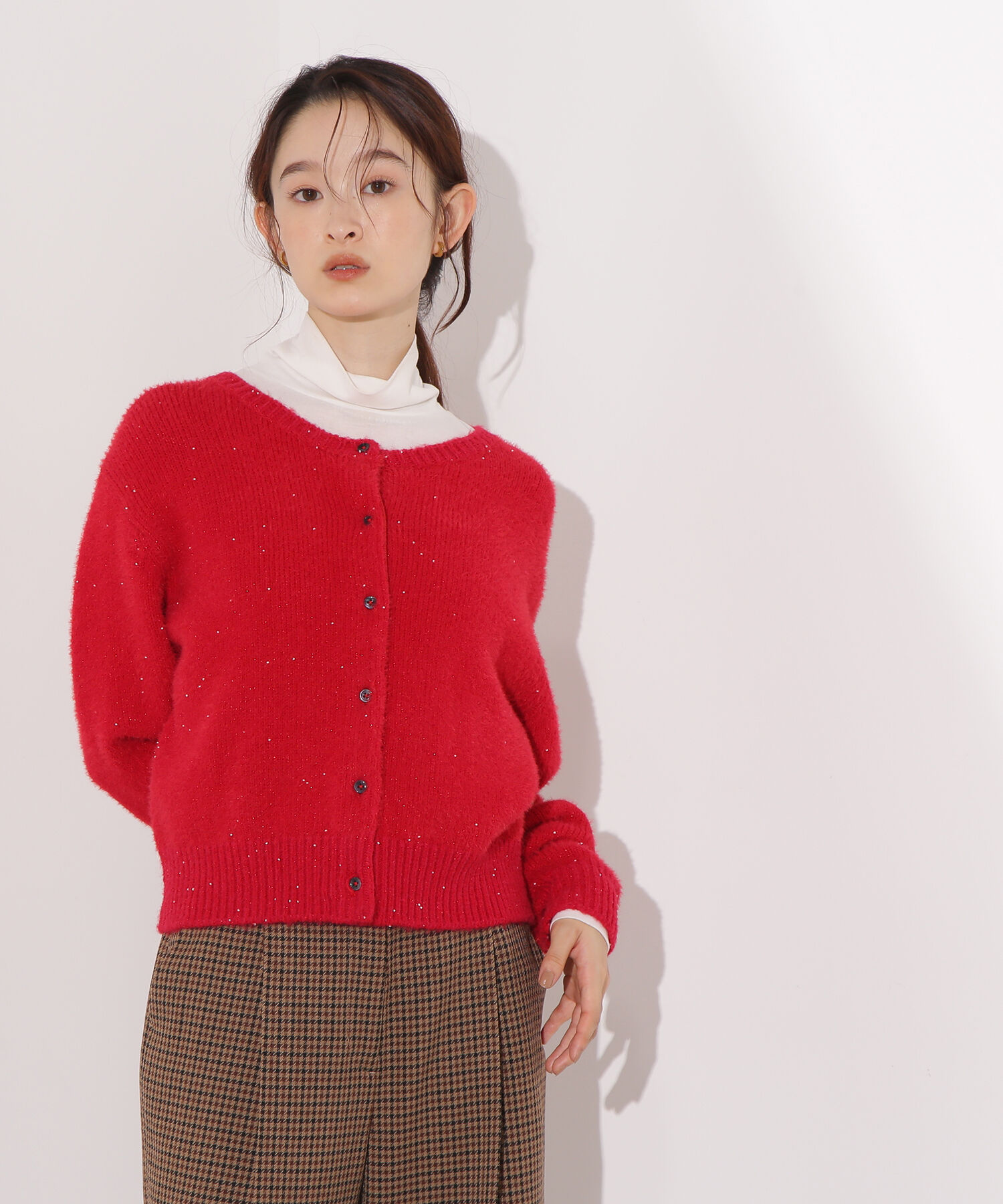  「ビーズミックスヘアリーカーディガン」|ニット・セーター|