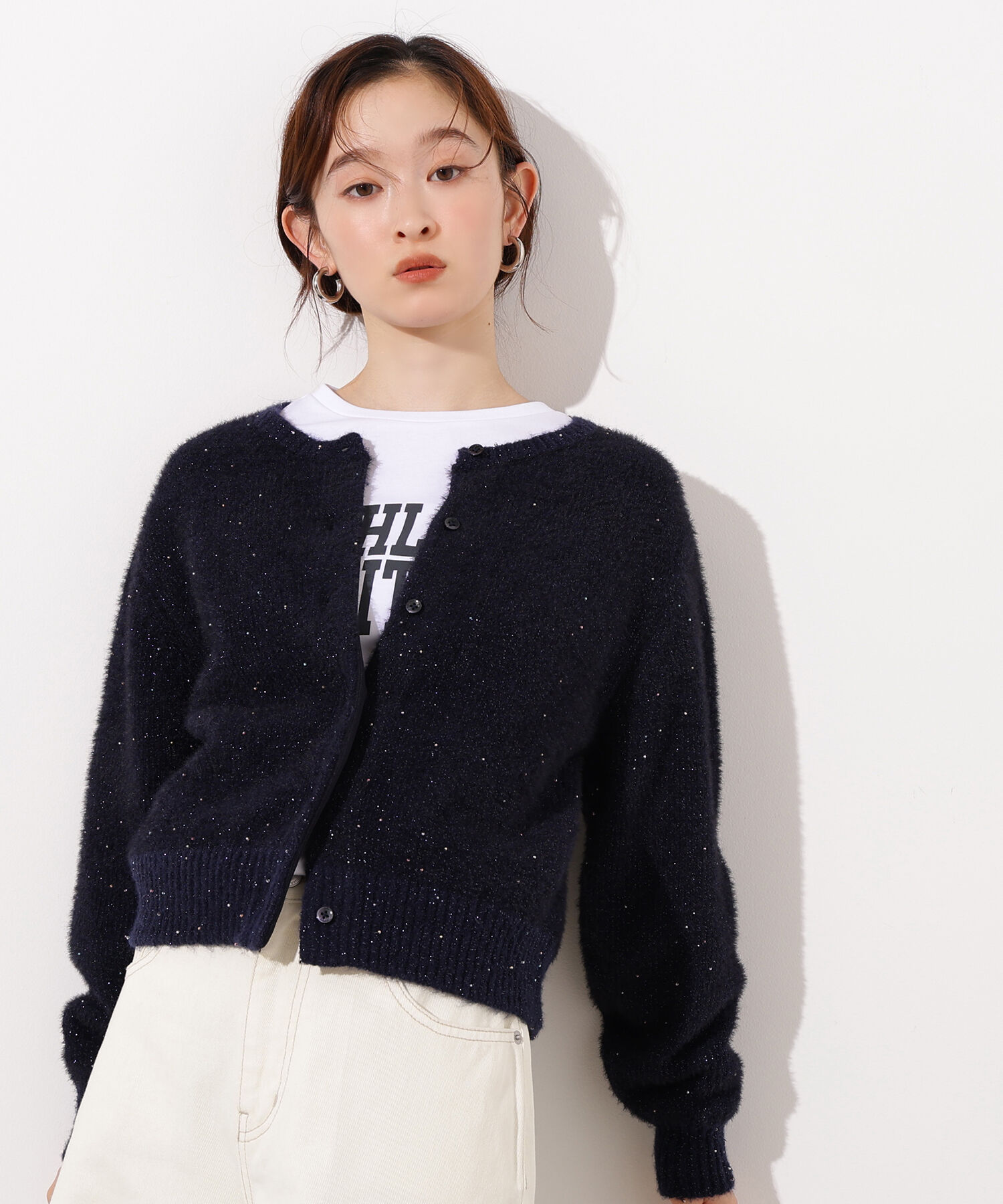  「ビーズミックスヘアリーカーディガン」|ニット・セーター|
