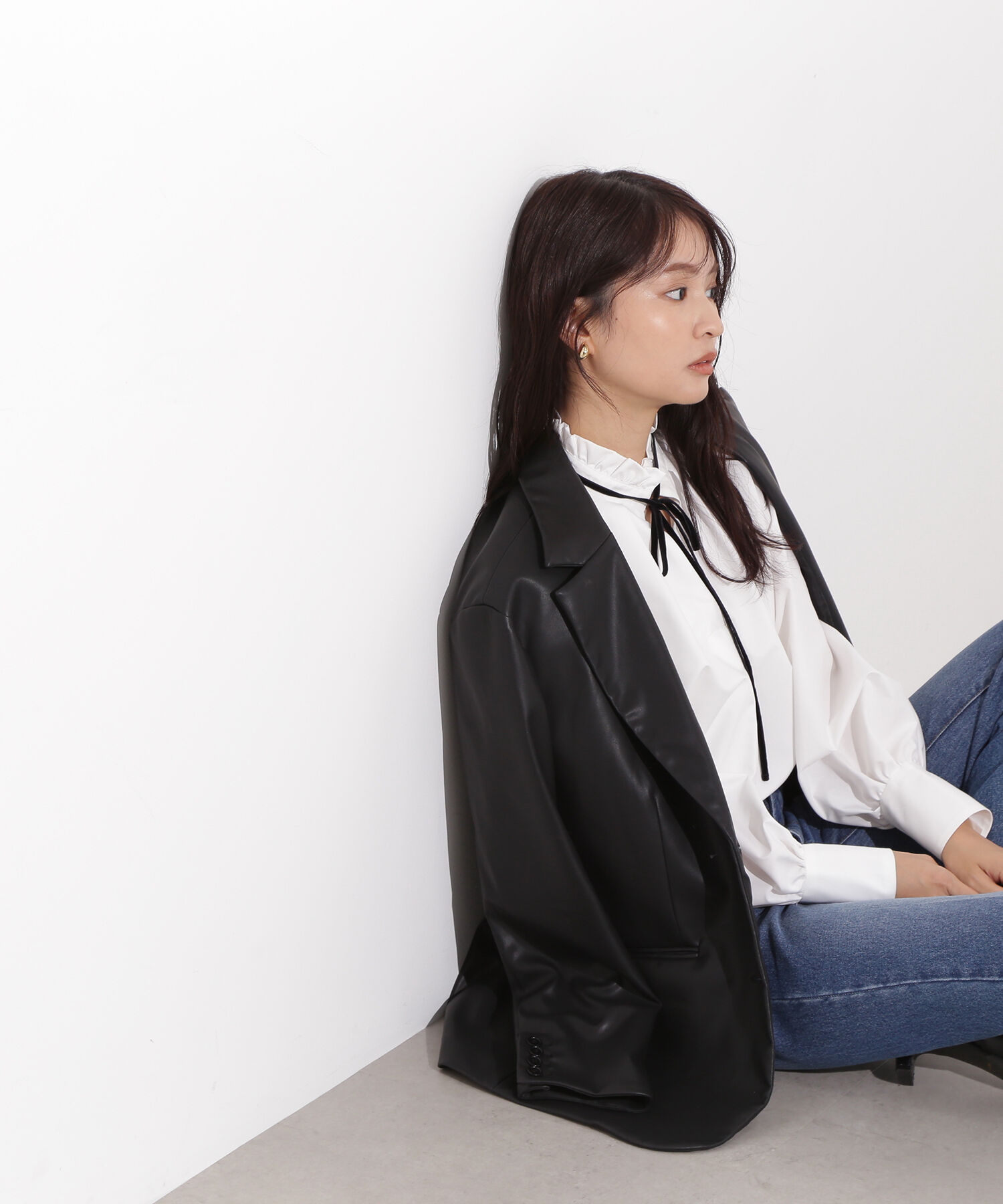  「ベロアリボンスキッパーブラウス」|シャツ・ブラウス|