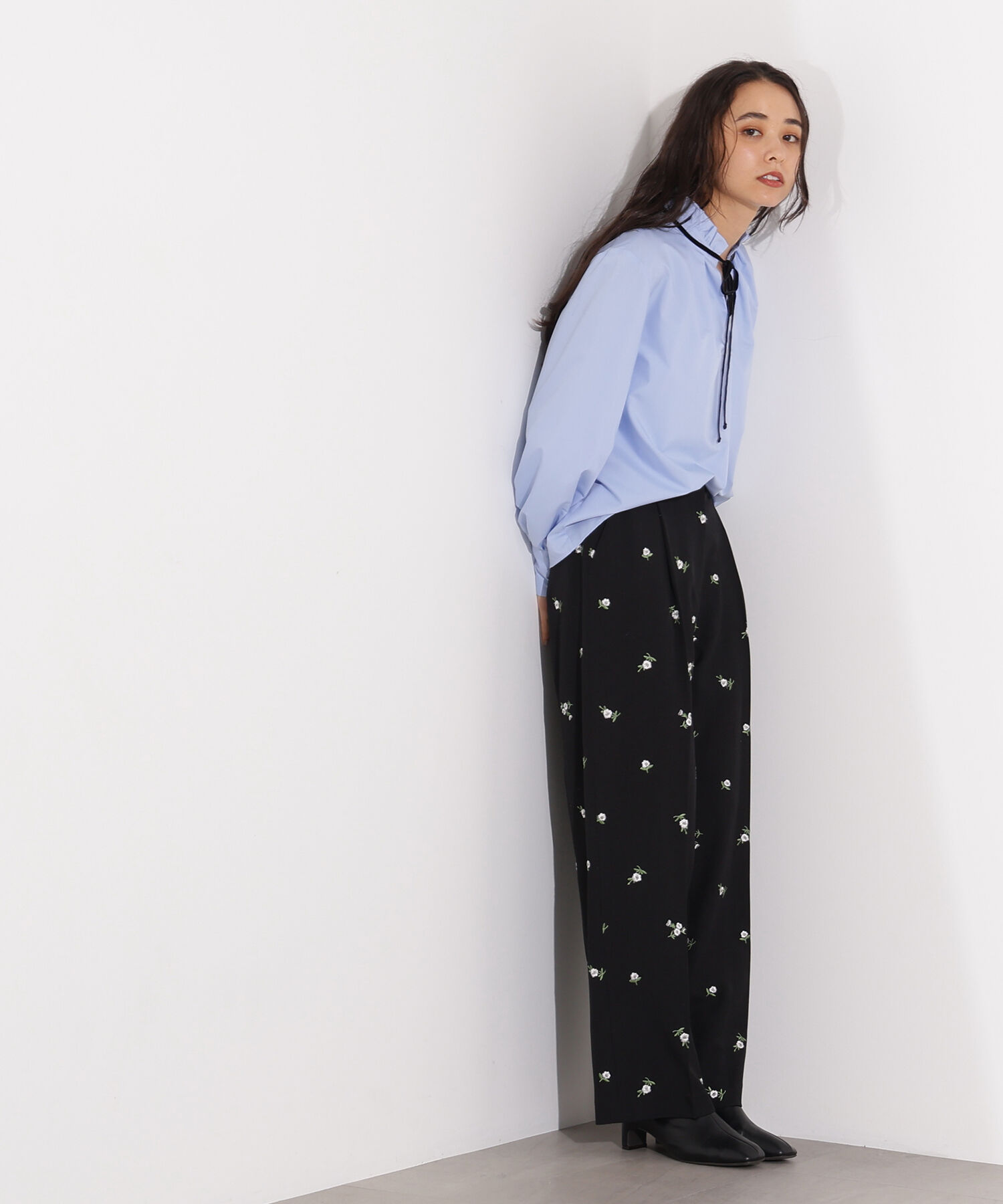  「ベロアリボンスキッパーブラウス」|シャツ・ブラウス|