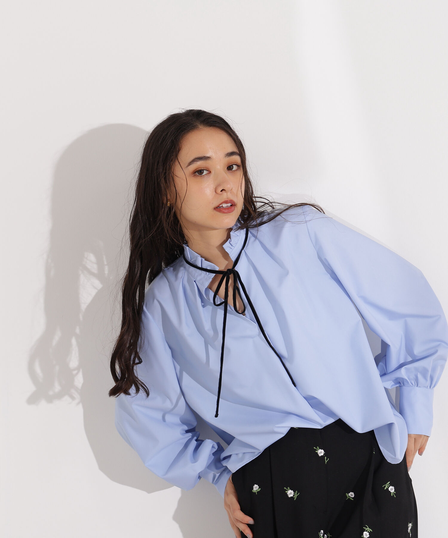  「ベロアリボンスキッパーブラウス」|シャツ・ブラウス|