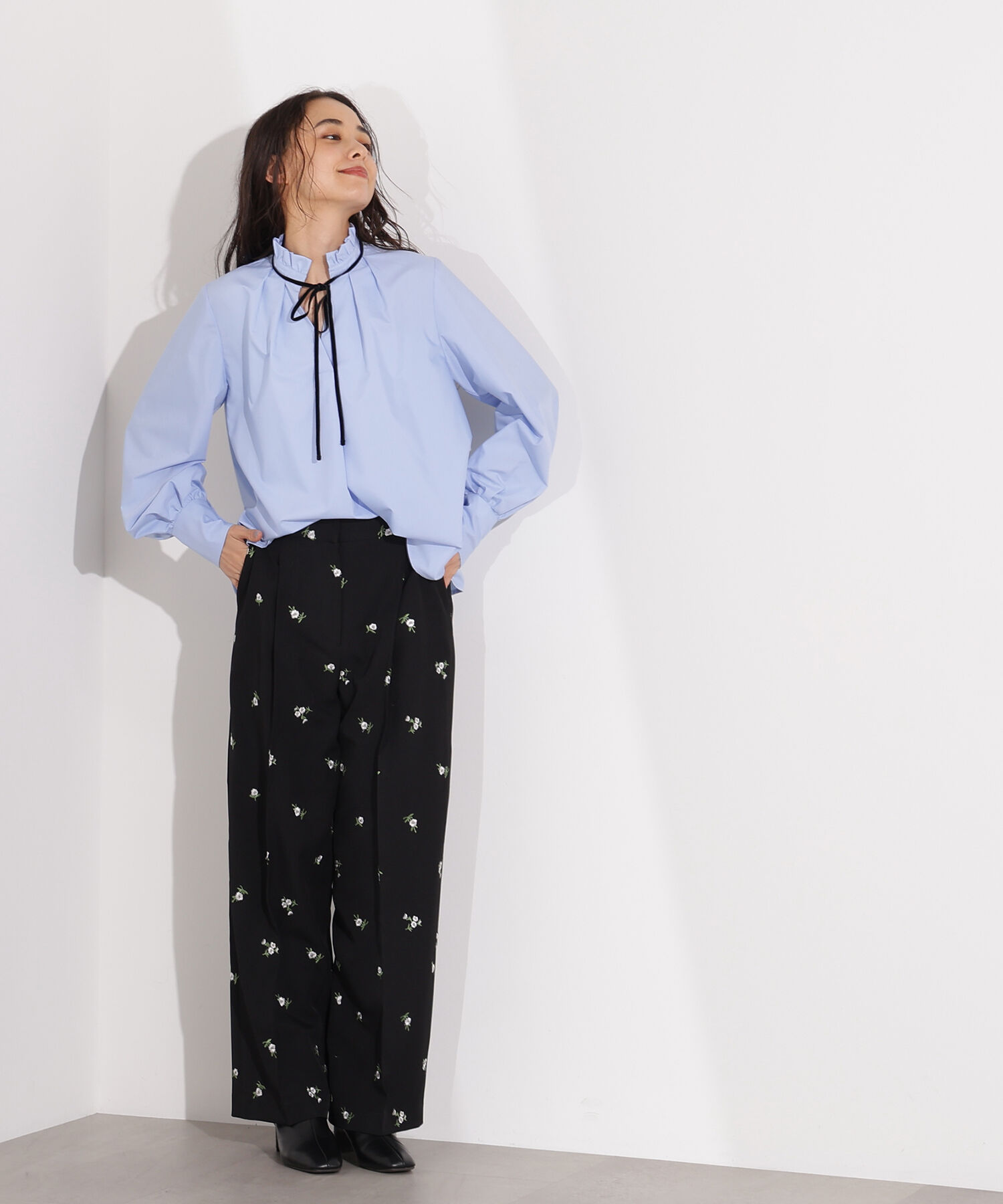  「ベロアリボンスキッパーブラウス」|シャツ・ブラウス|