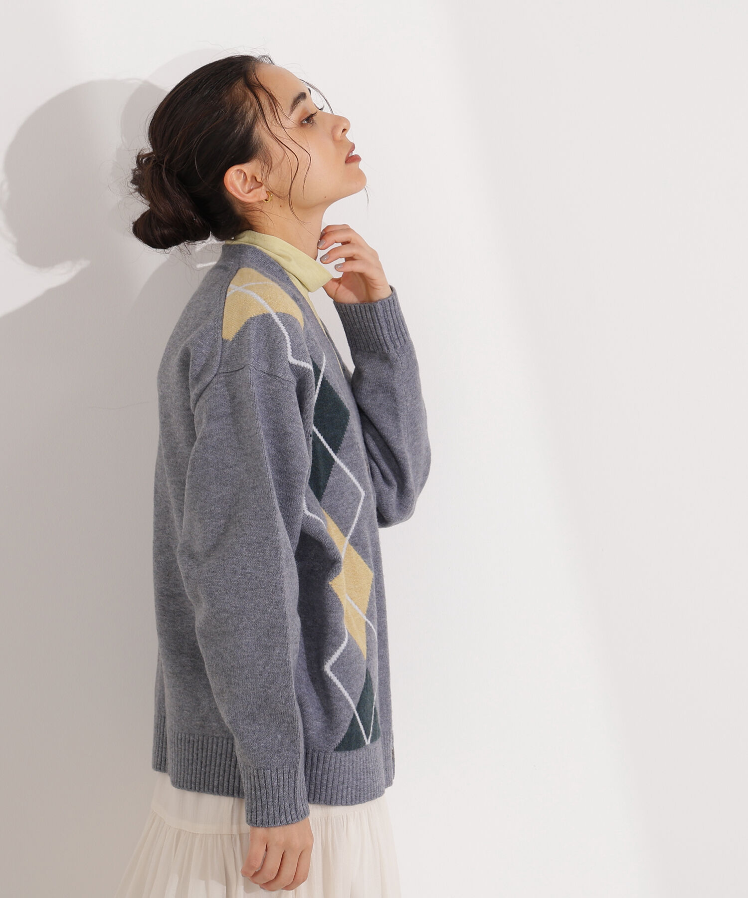  「アーガイルニットカーディガン」|ニット・セーター|