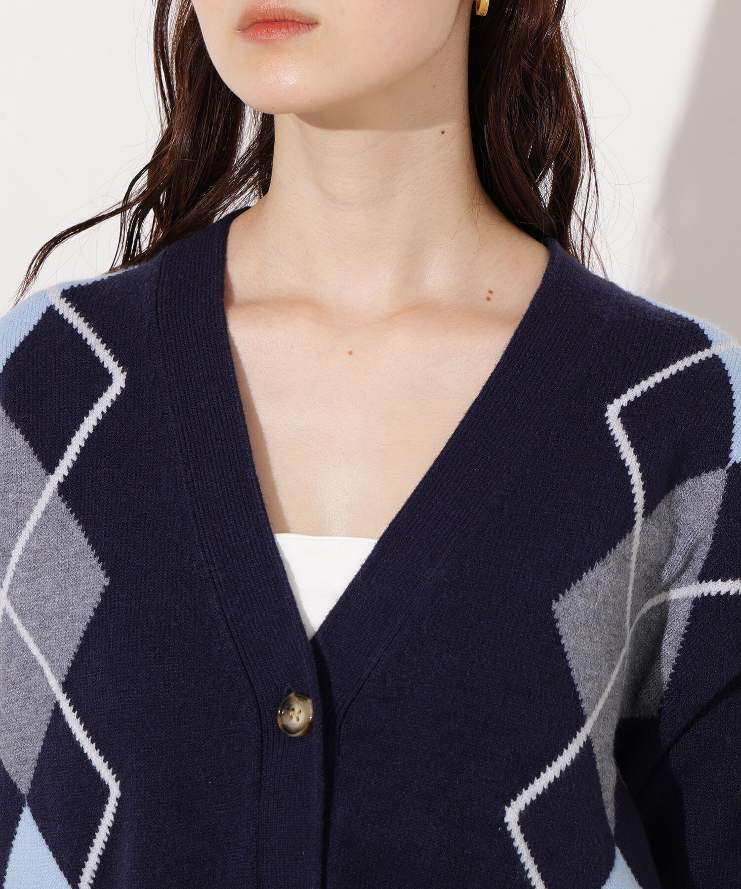  「アーガイルニットカーディガン」|ニット・セーター|