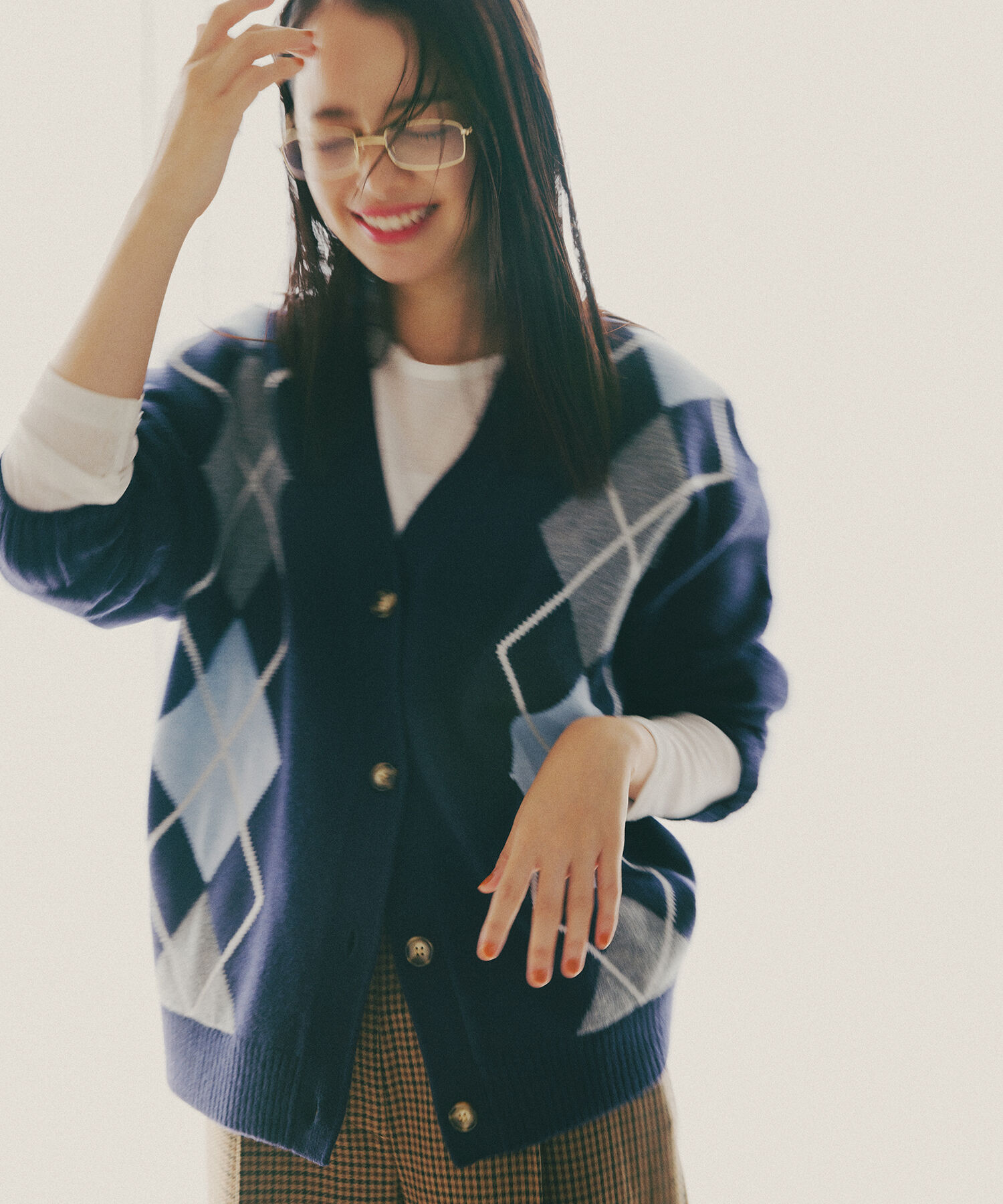  「アーガイルニットカーディガン」|ニット・セーター|