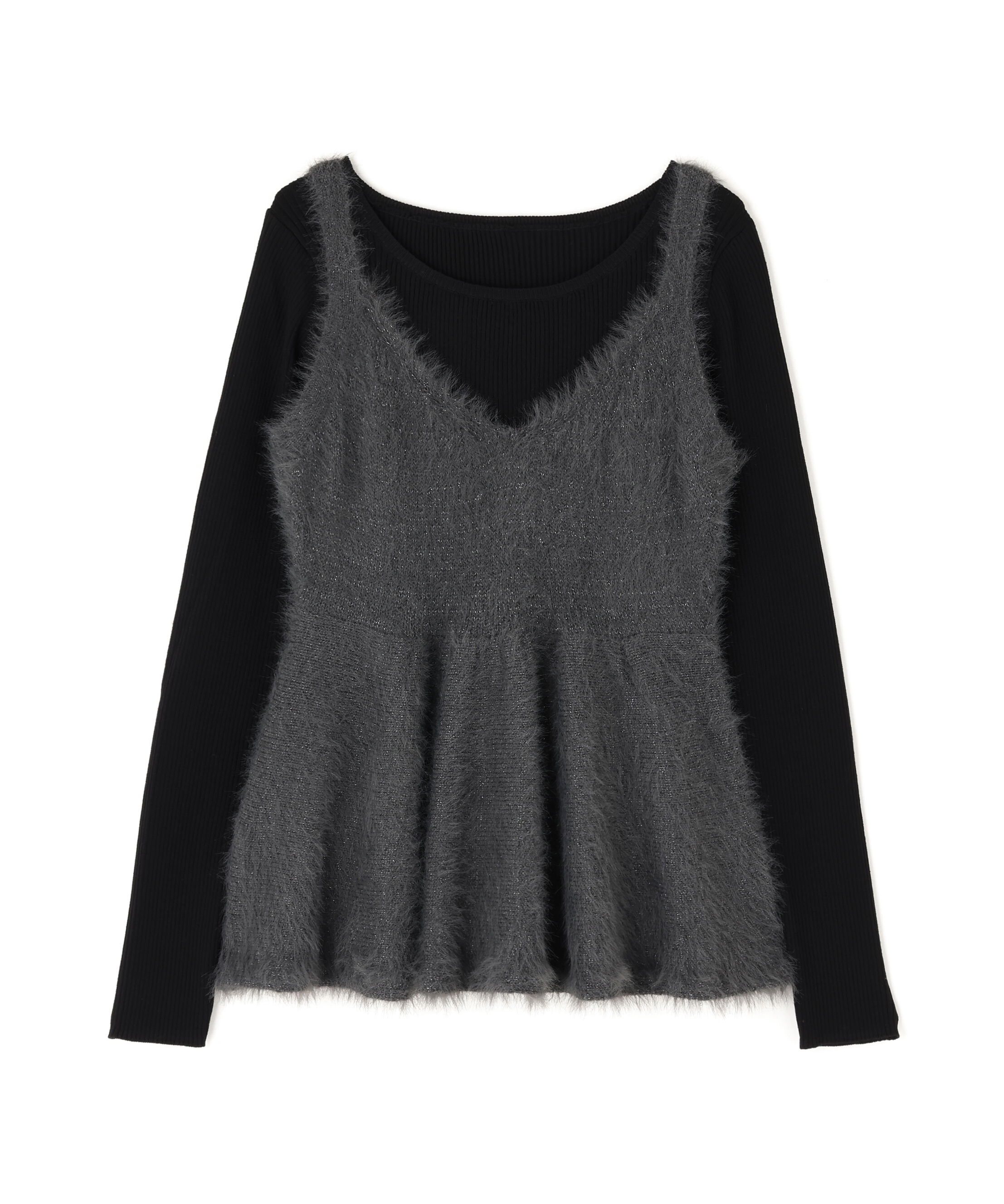  「ヘアリーペプラムキャミセットニット」|ニット・セーター|