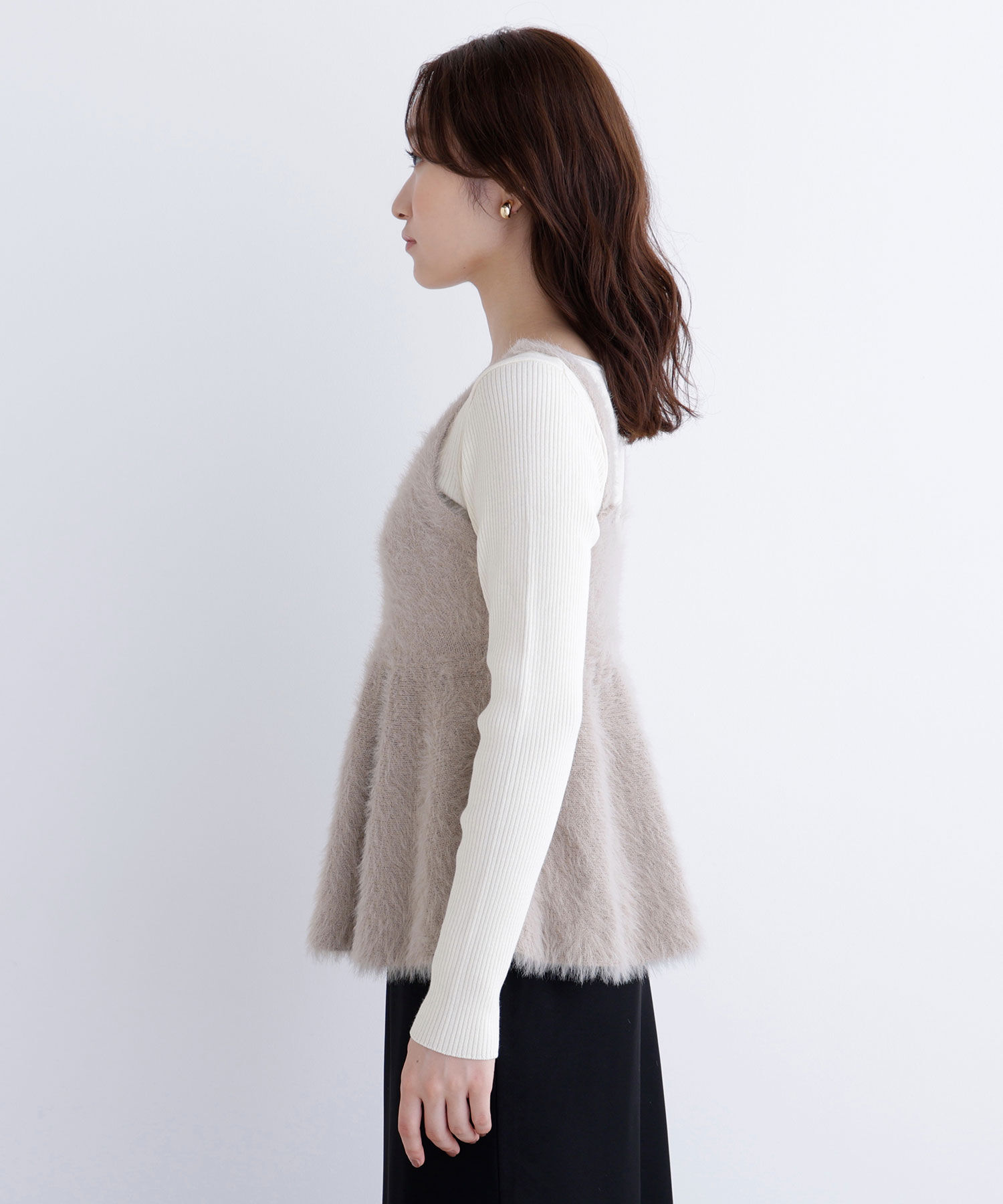  「ヘアリーペプラムキャミセットニット」|ニット・セーター|