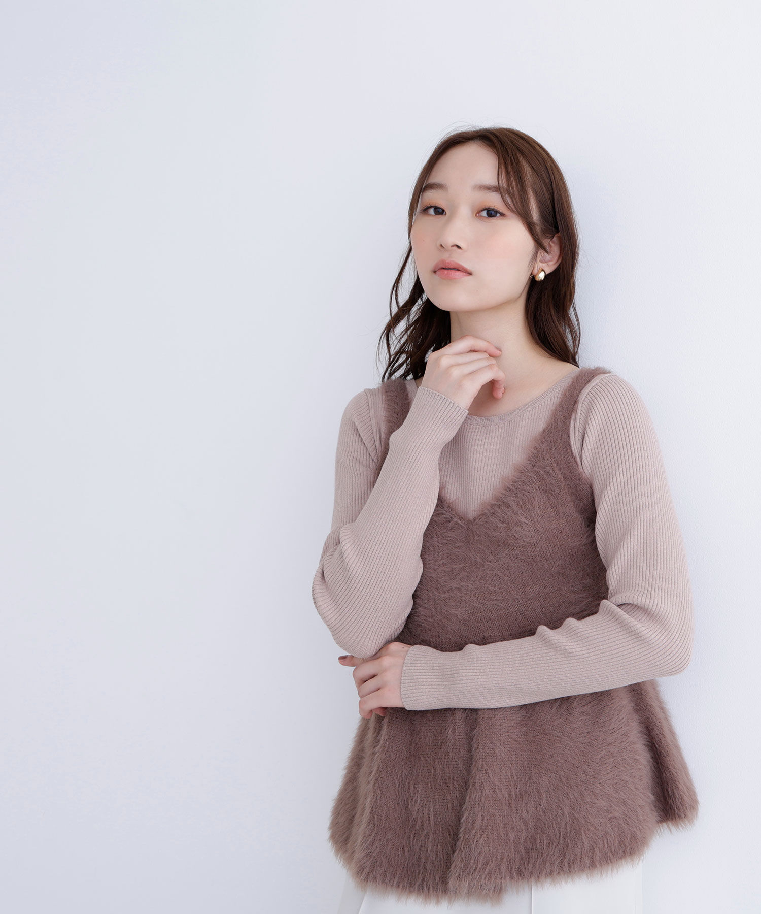  「ヘアリーペプラムキャミセットニット」|ニット・セーター|