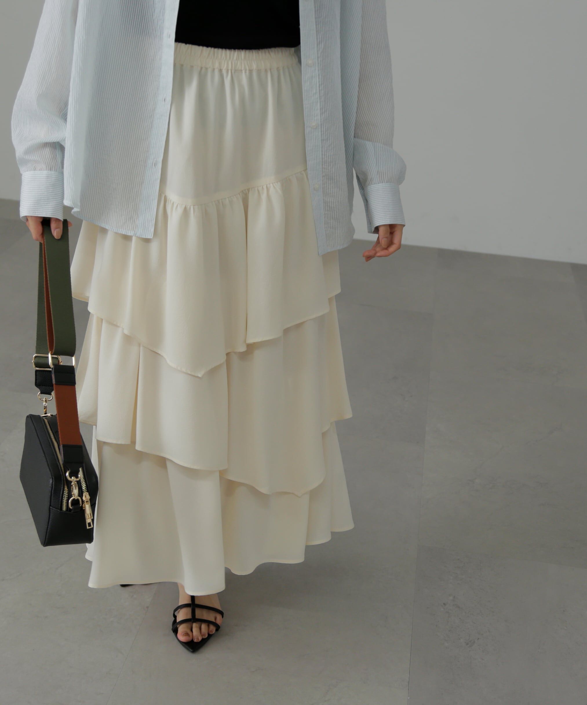  「[低身長サイズ/Sシリーズ]ランダムティアードスカート」|スカート|