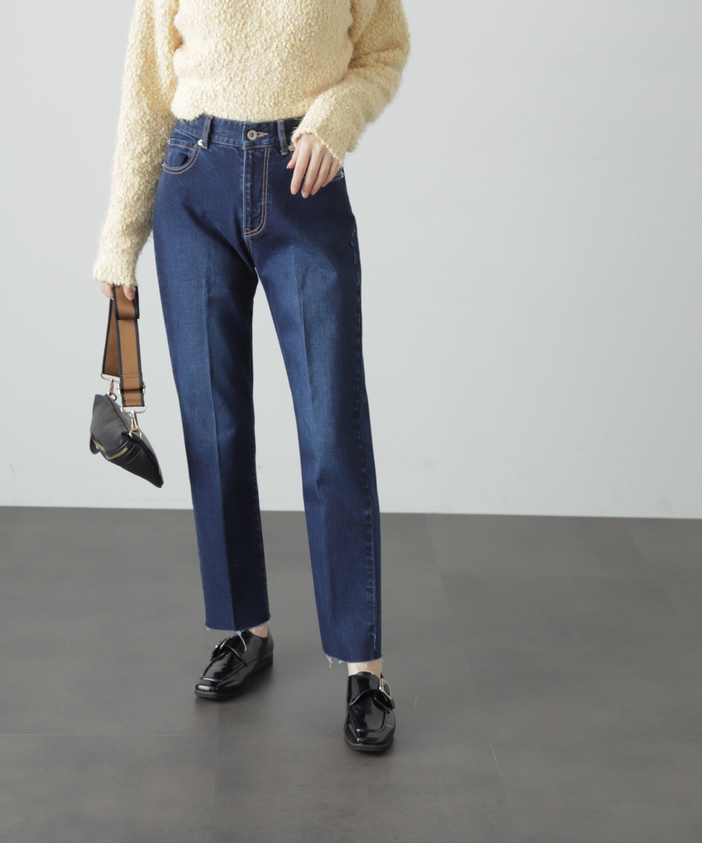  「[低身長サイズ/Sシリーズ]ストレートカットオフデニムパンツ」|その他|