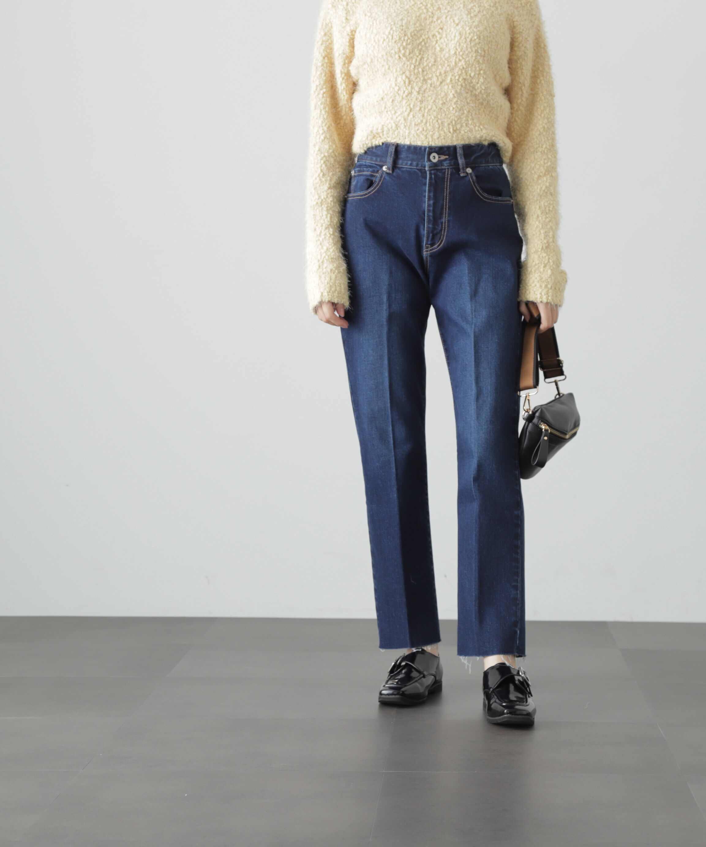  「[低身長サイズ/Sシリーズ]ストレートカットオフデニムパンツ」|その他|