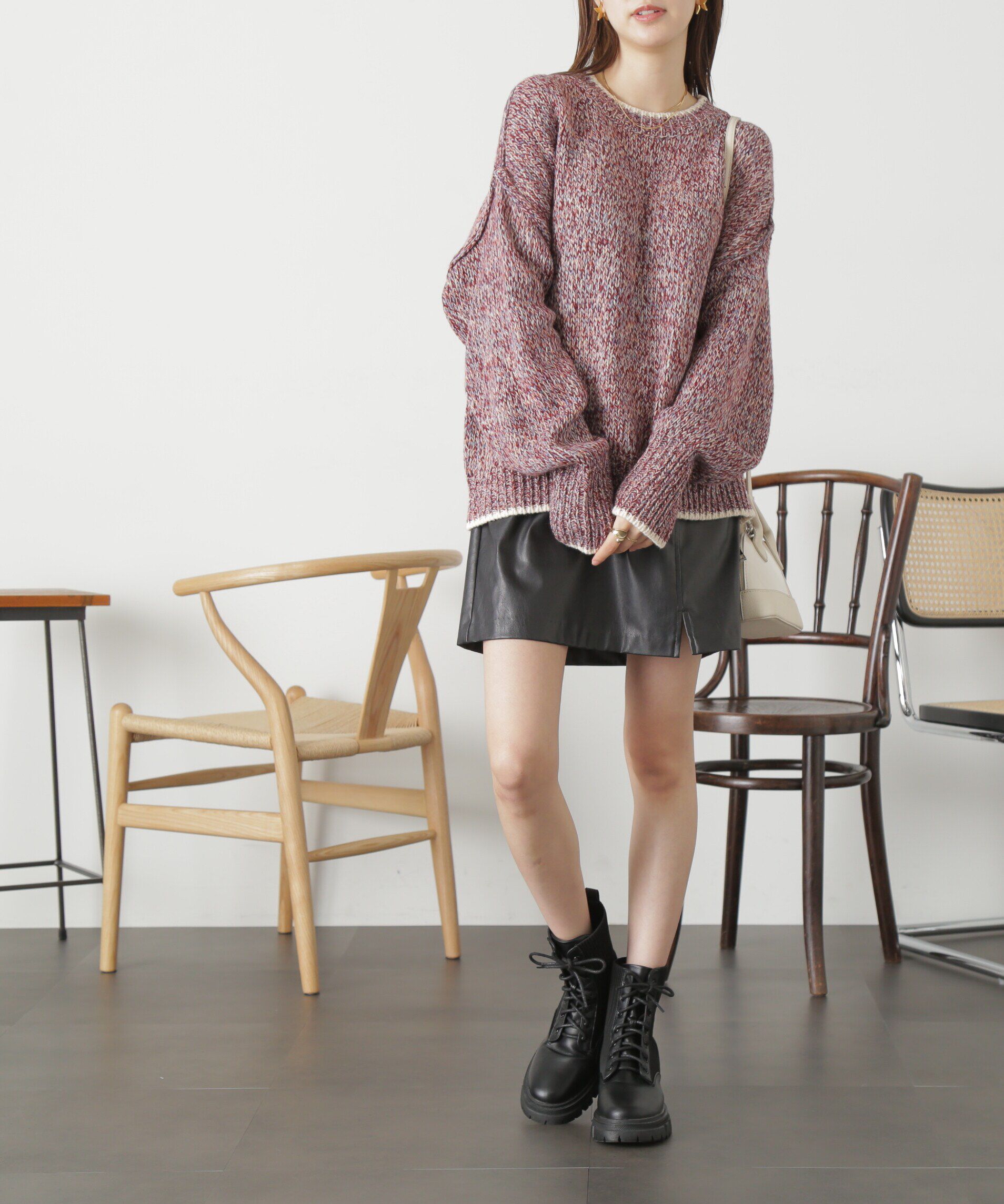  「フェイクレザーミニスカート」|スカート|