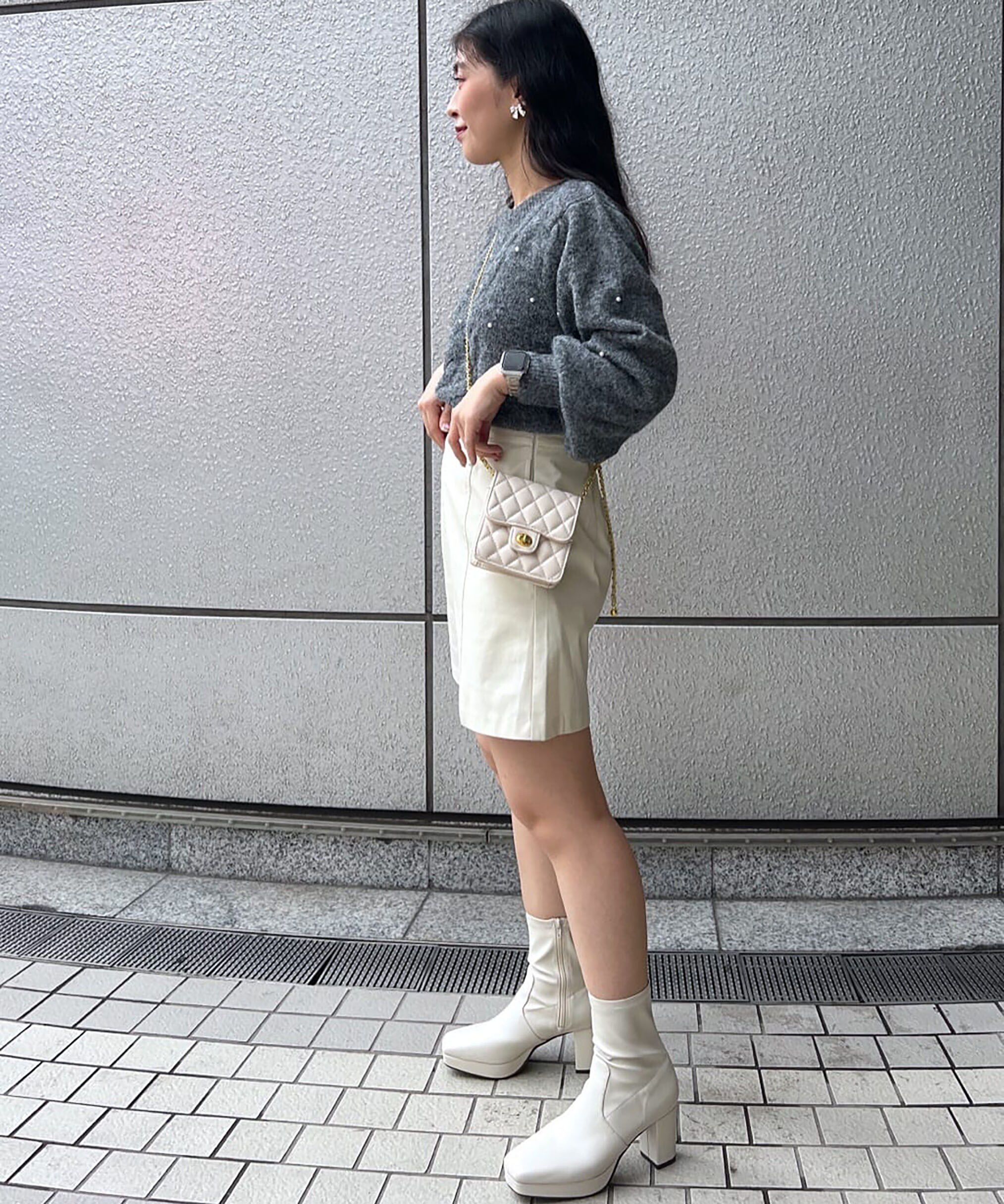  「フェイクレザーミニスカート」|スカート|