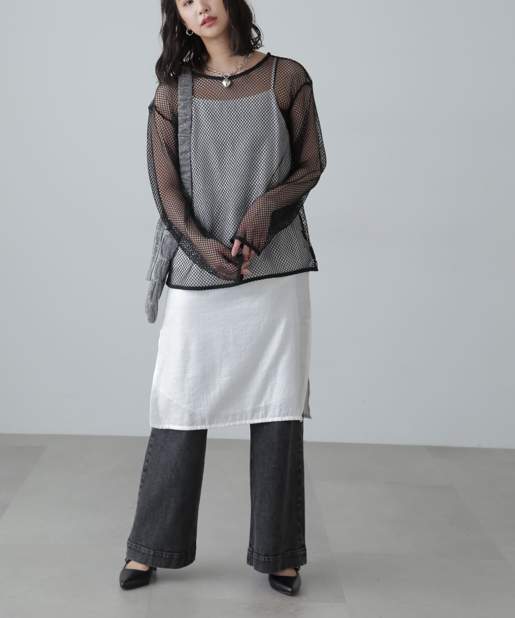  「メッシュロングTシャツ」|Tシャツ・カットソー|