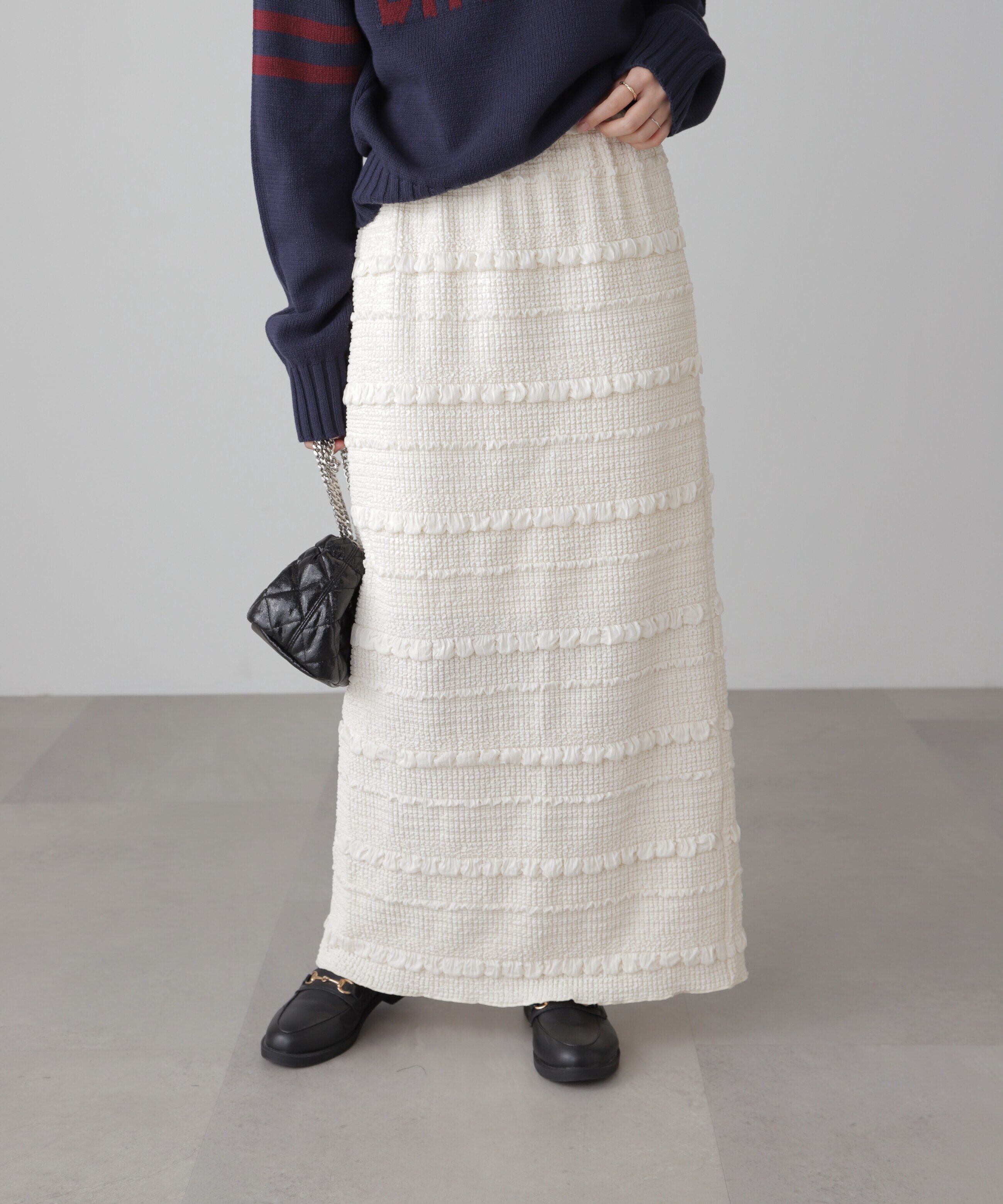  「ぽこぽこIラインスカート」|スカート|オフホワイト
