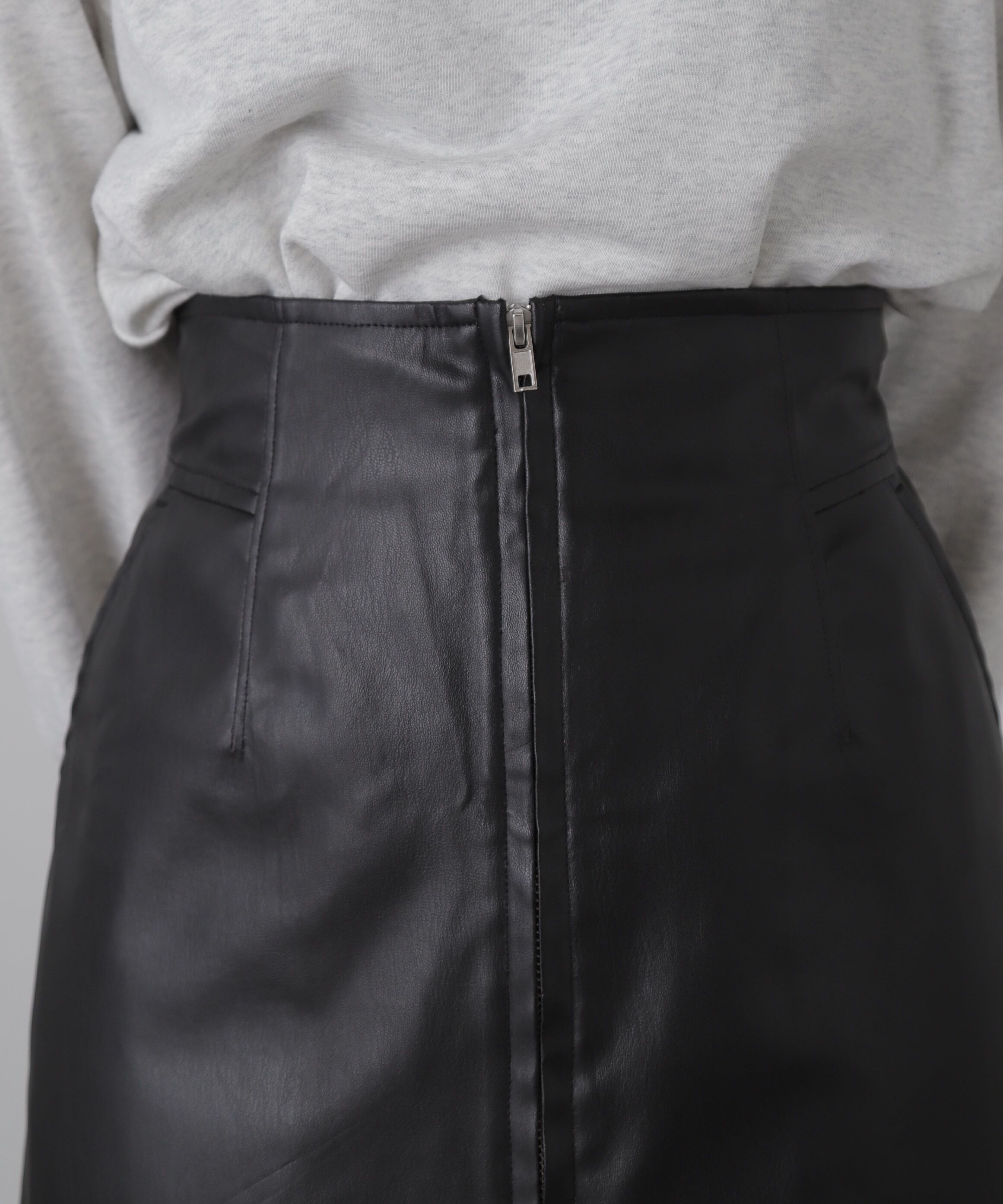  「フロントジップナロースカート」|スカート|