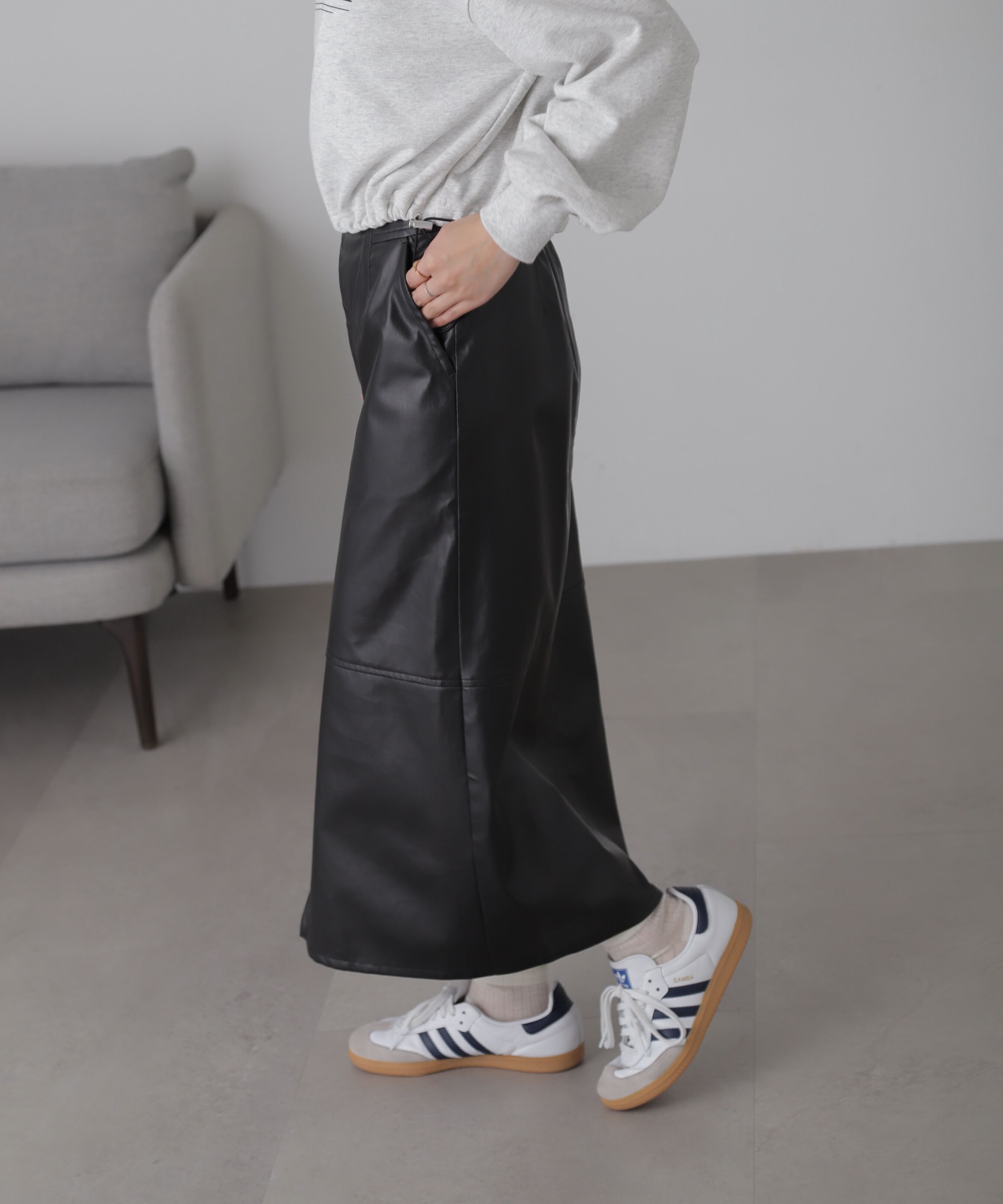  「フロントジップナロースカート」|スカート|