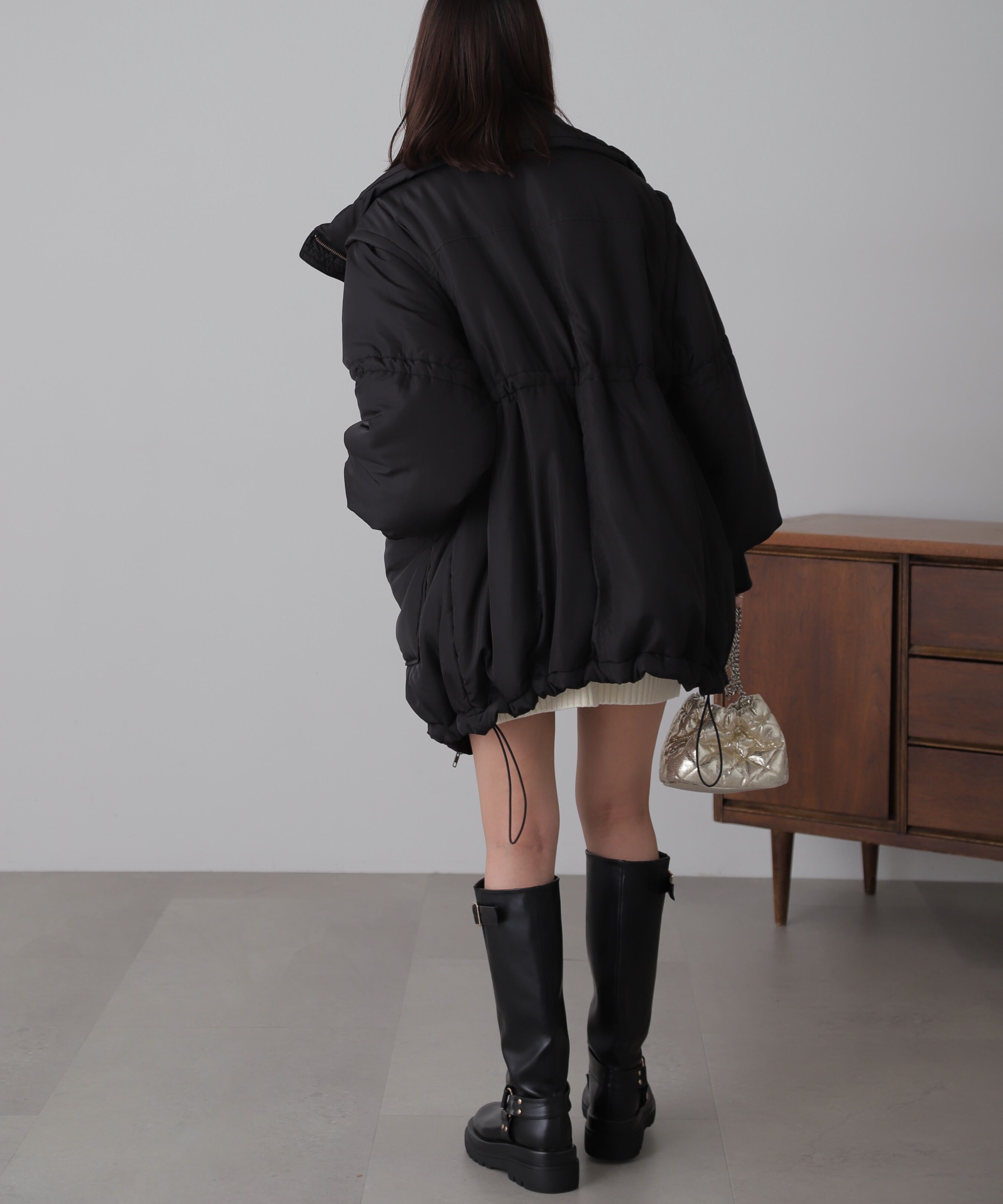  「スタンド中綿ウエストドロストコート」|その他|