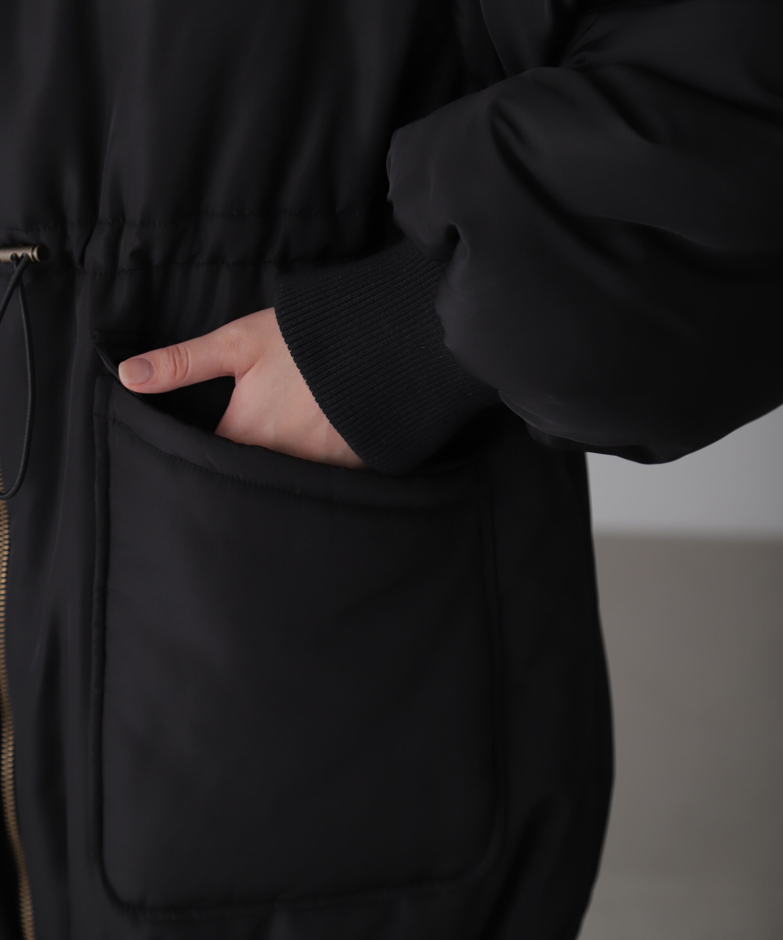  「スタンド中綿ウエストドロストコート」|その他|