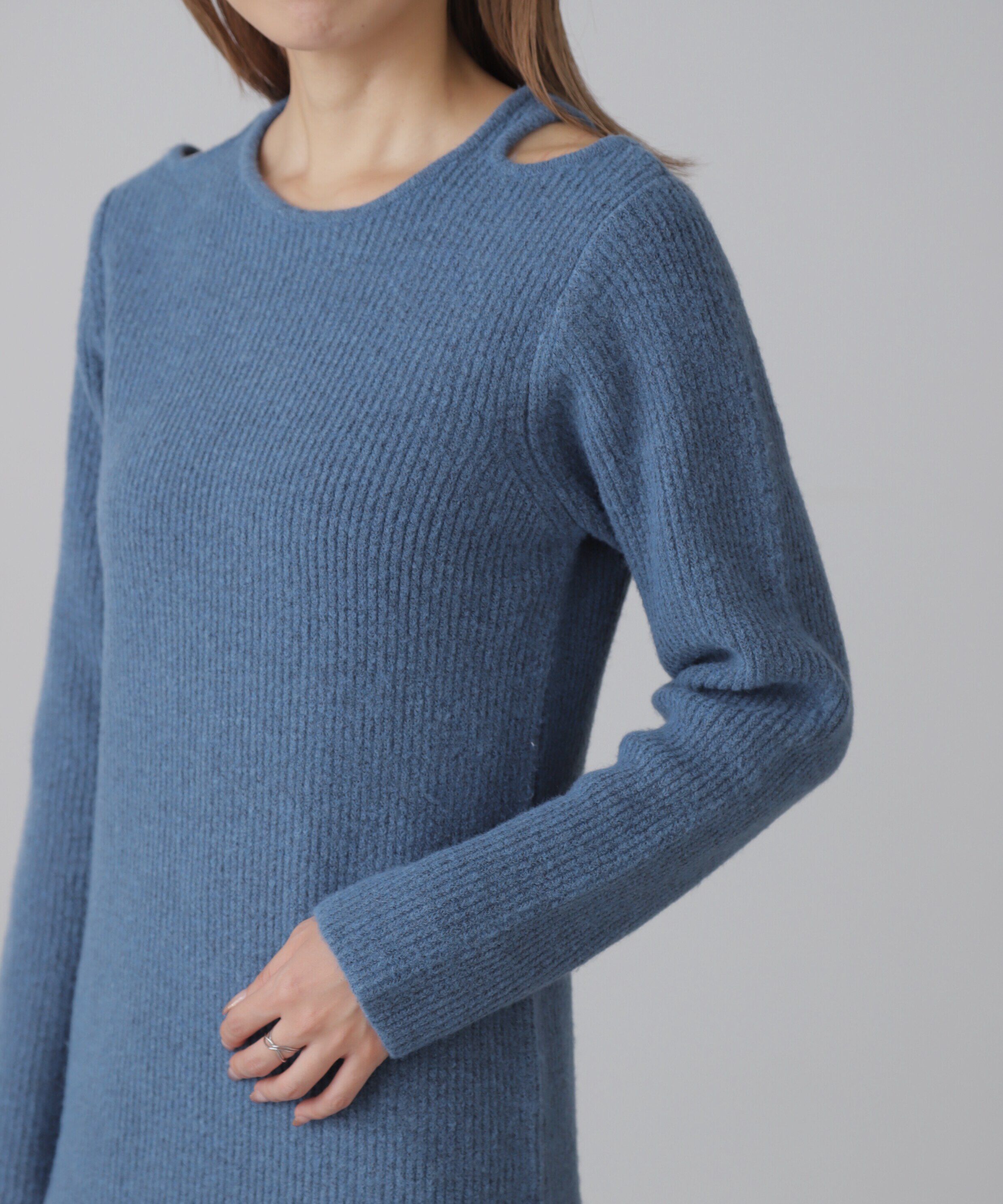  「カットアウトニットマキシワンピース」|ワンピース|