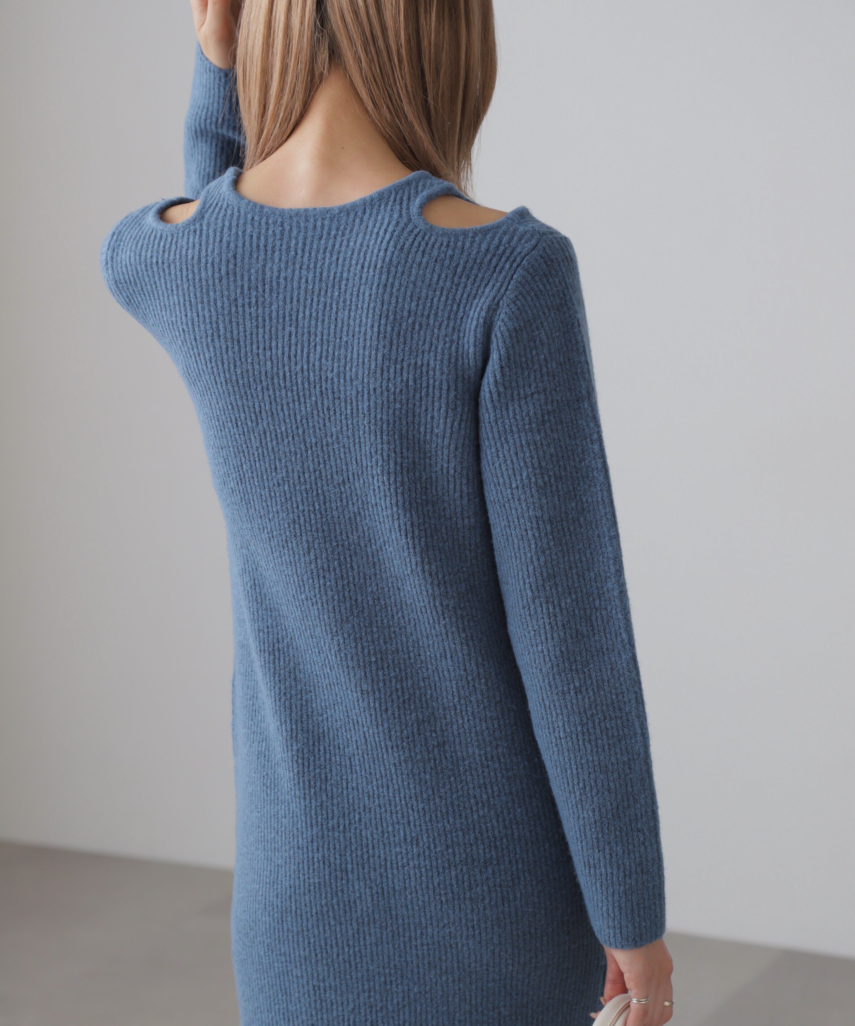  「カットアウトニットマキシワンピース」|ワンピース|