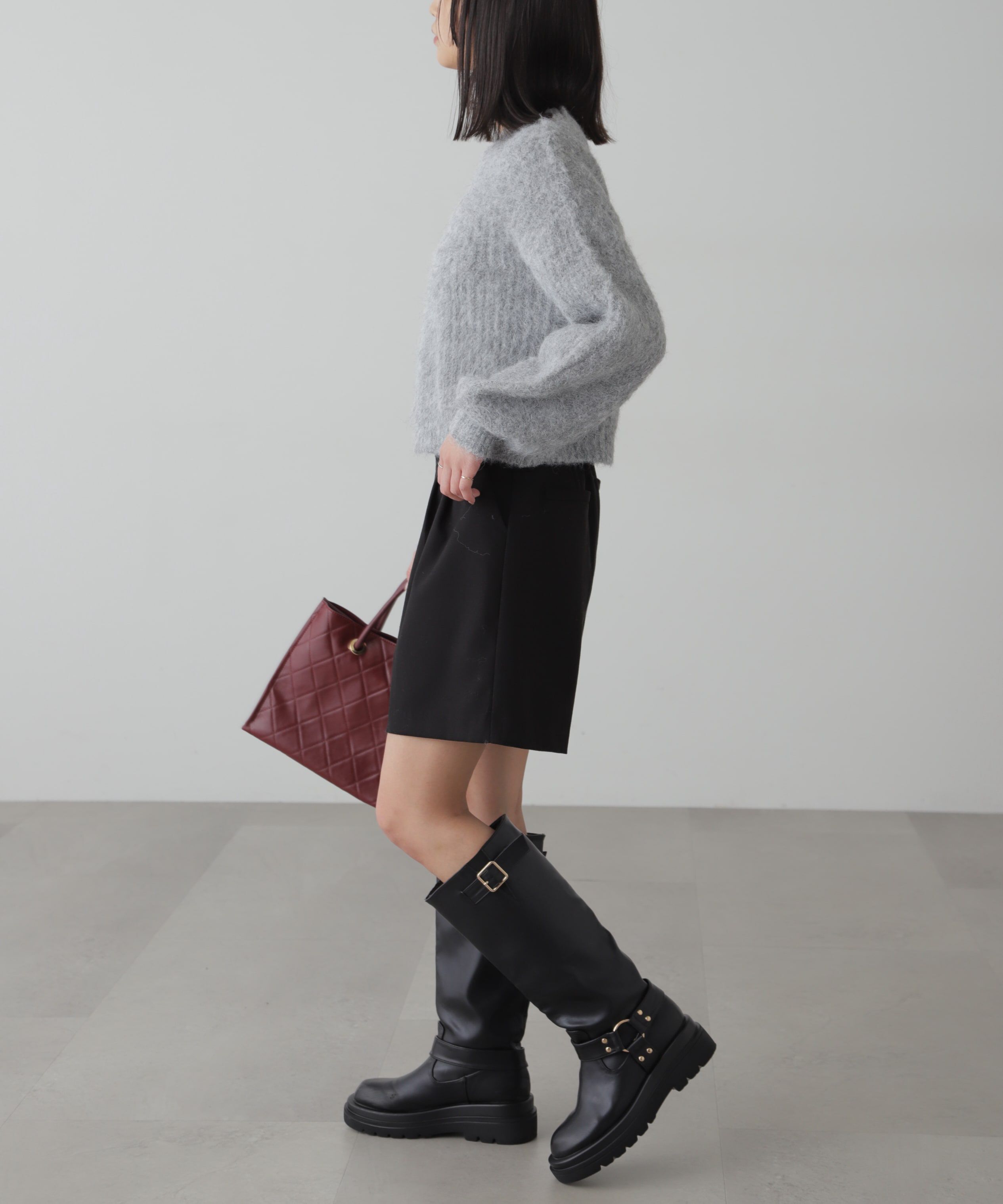  「ミックスシャギーショート丈ニット」|ニット・セーター|