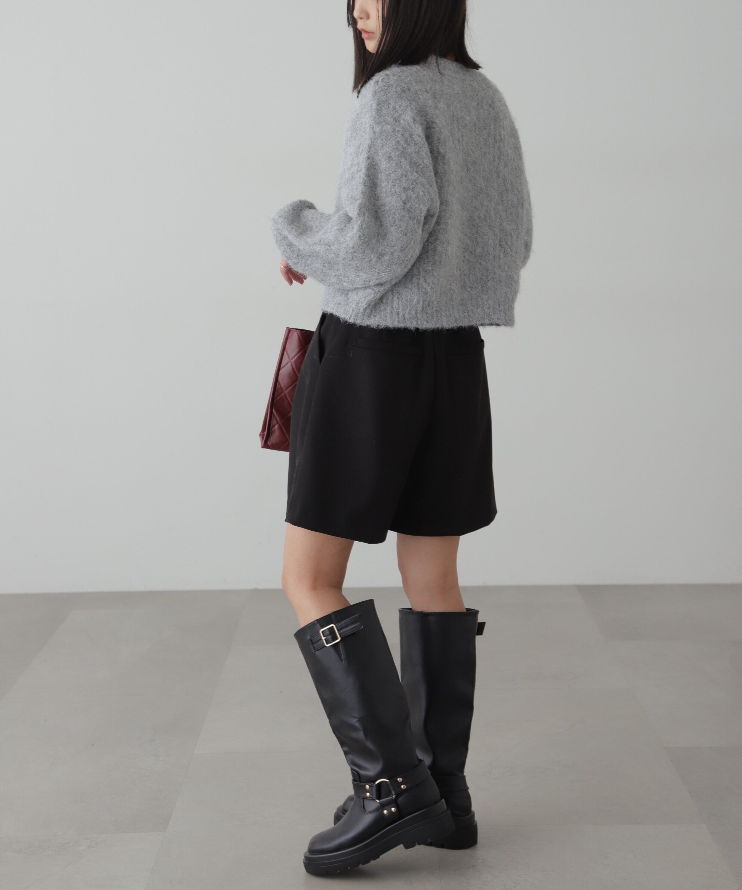  「ミックスシャギーショート丈ニット」|ニット・セーター|