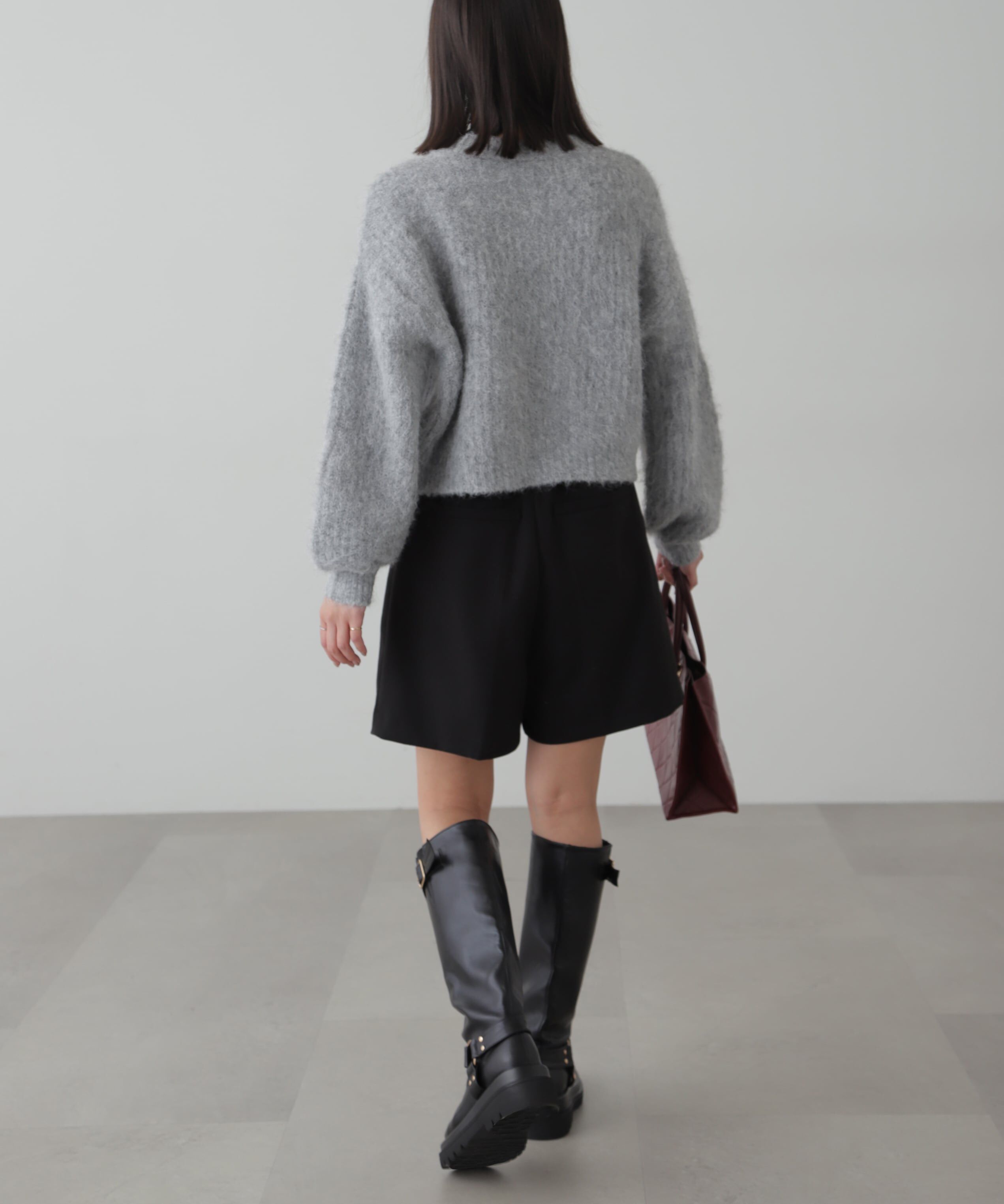  「ミックスシャギーショート丈ニット」|ニット・セーター|