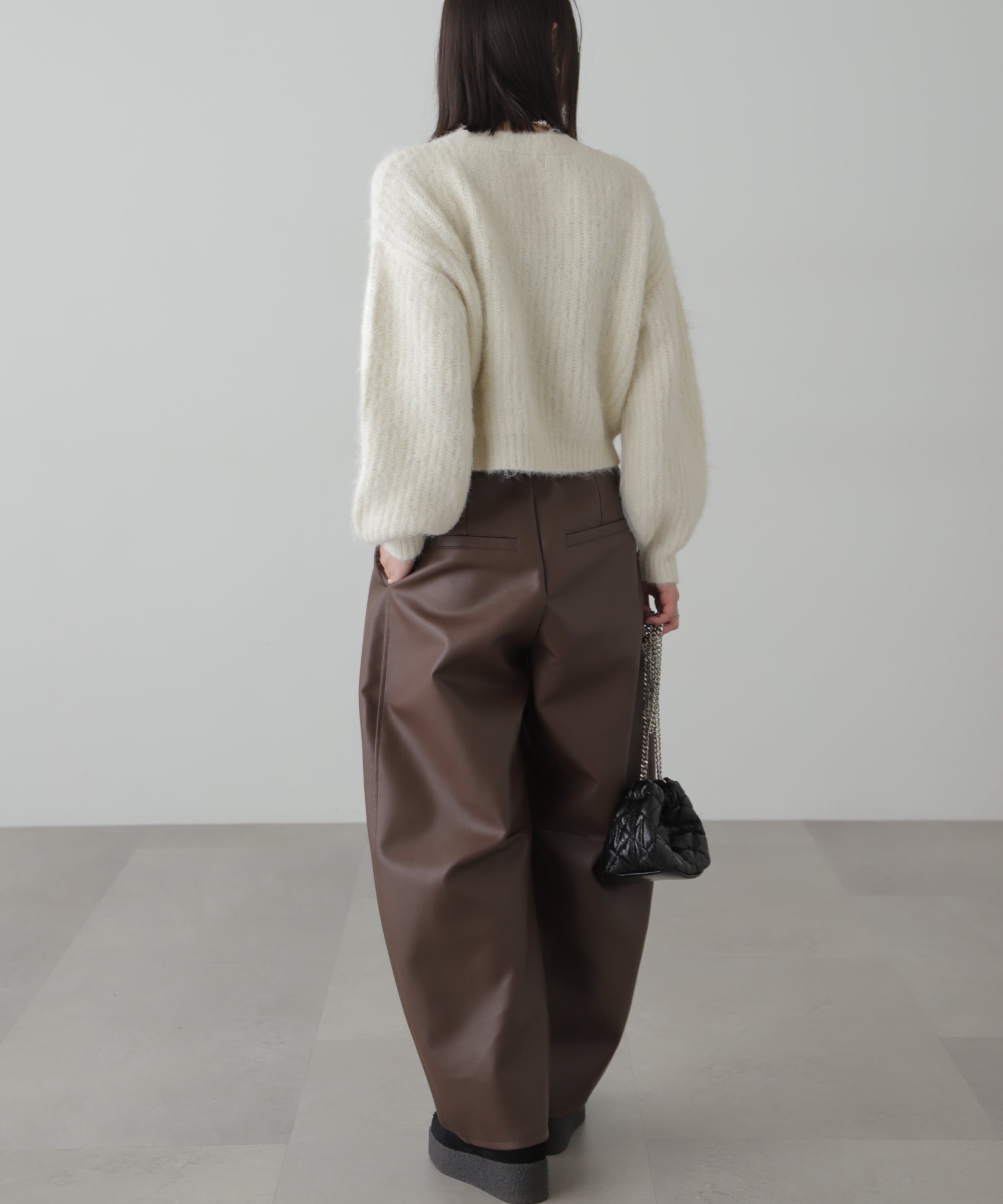  「ミックスシャギーショート丈ニット」|ニット・セーター|