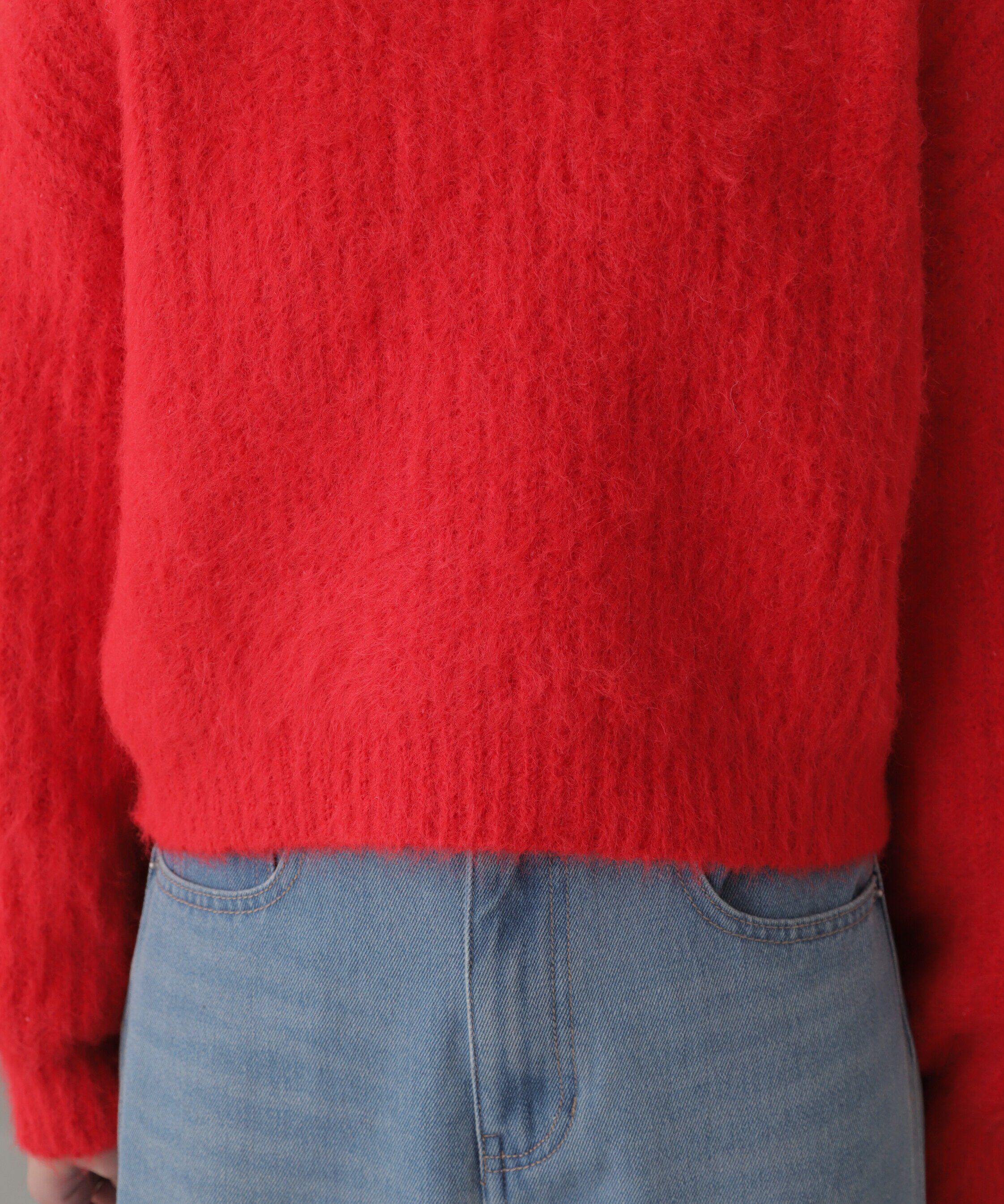  「ミックスシャギーショート丈ニット」|ニット・セーター|