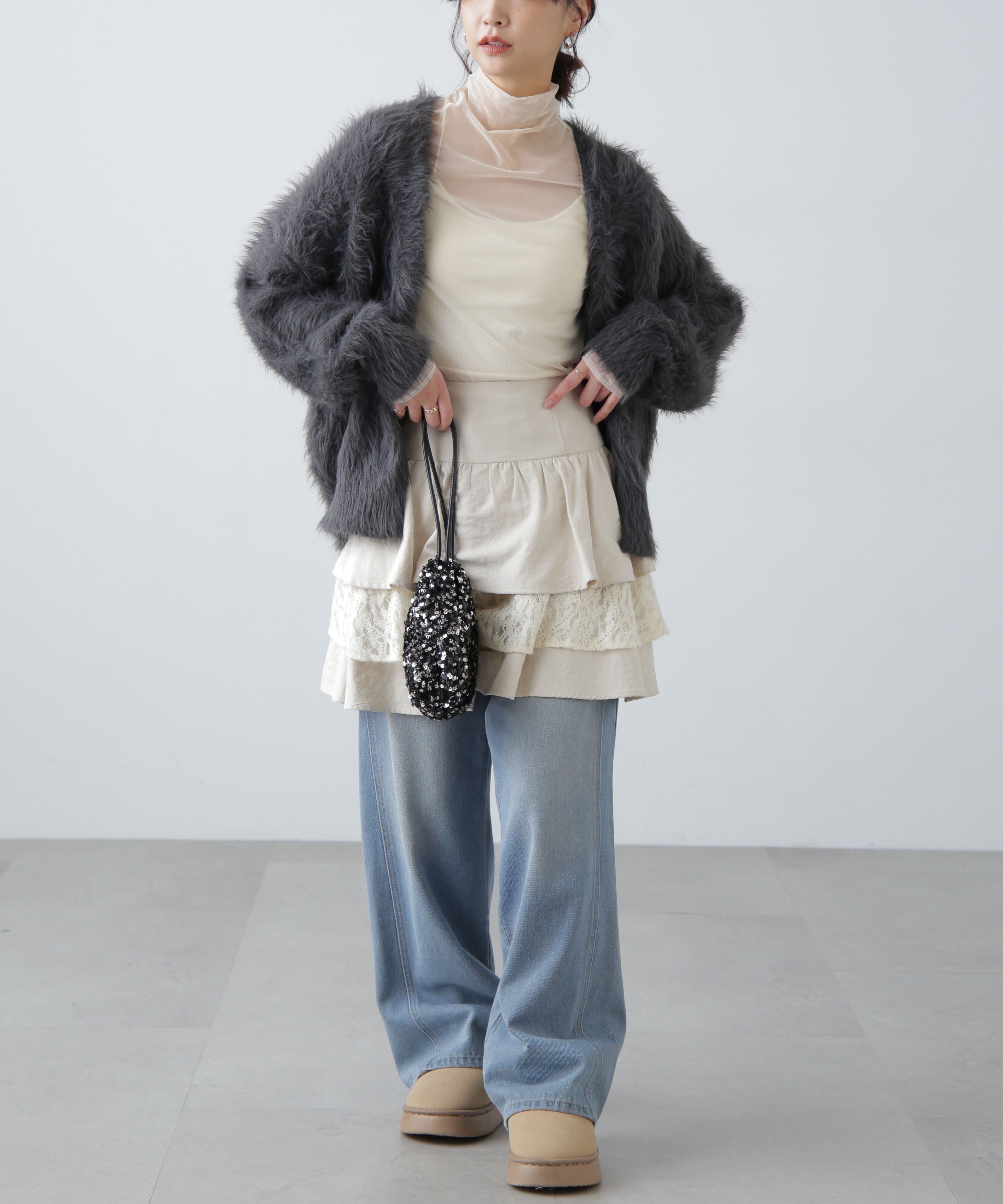  「シャギーロングカーディガン」|ニット・セーター|