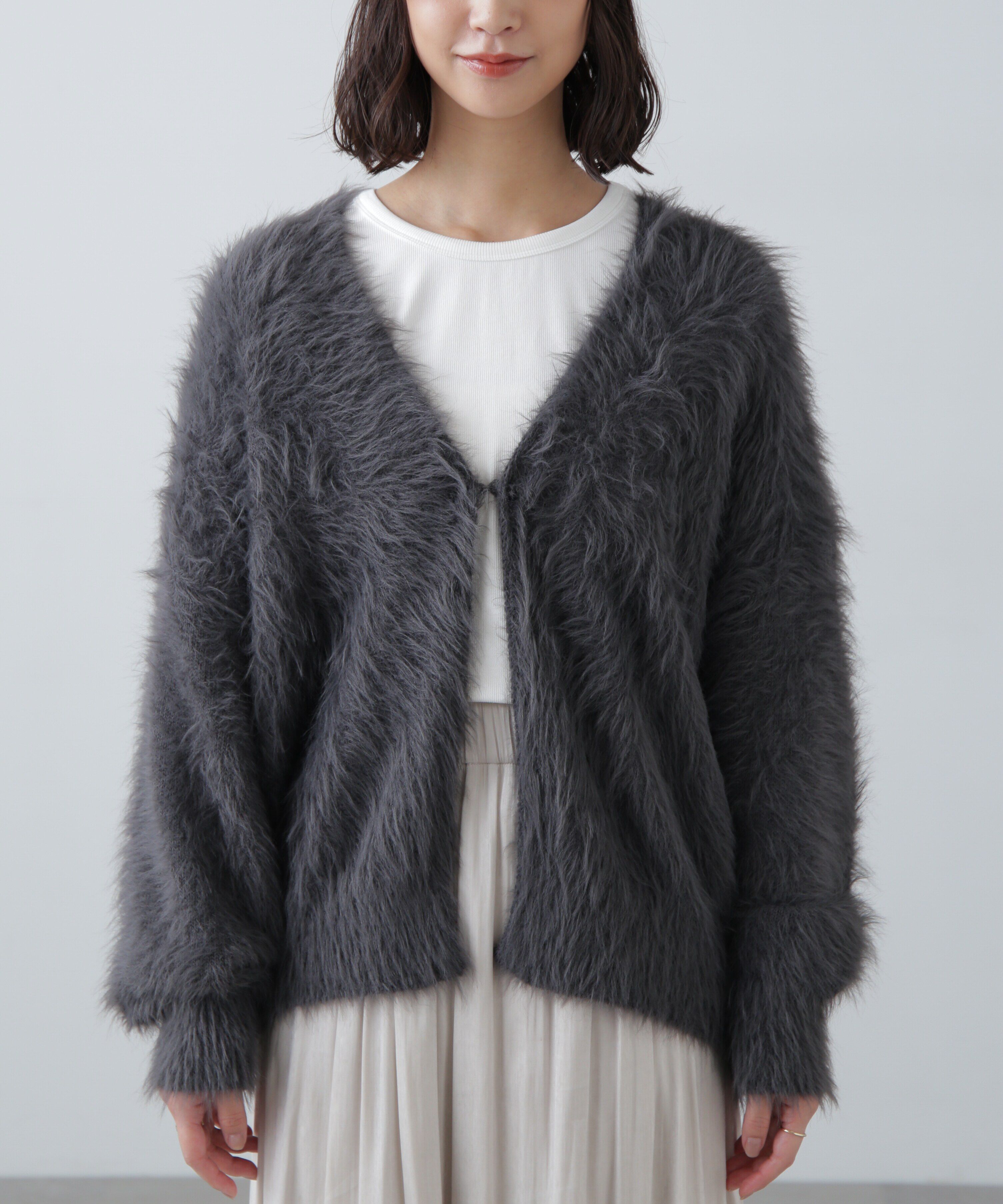  「シャギーロングカーディガン」|ニット・セーター|