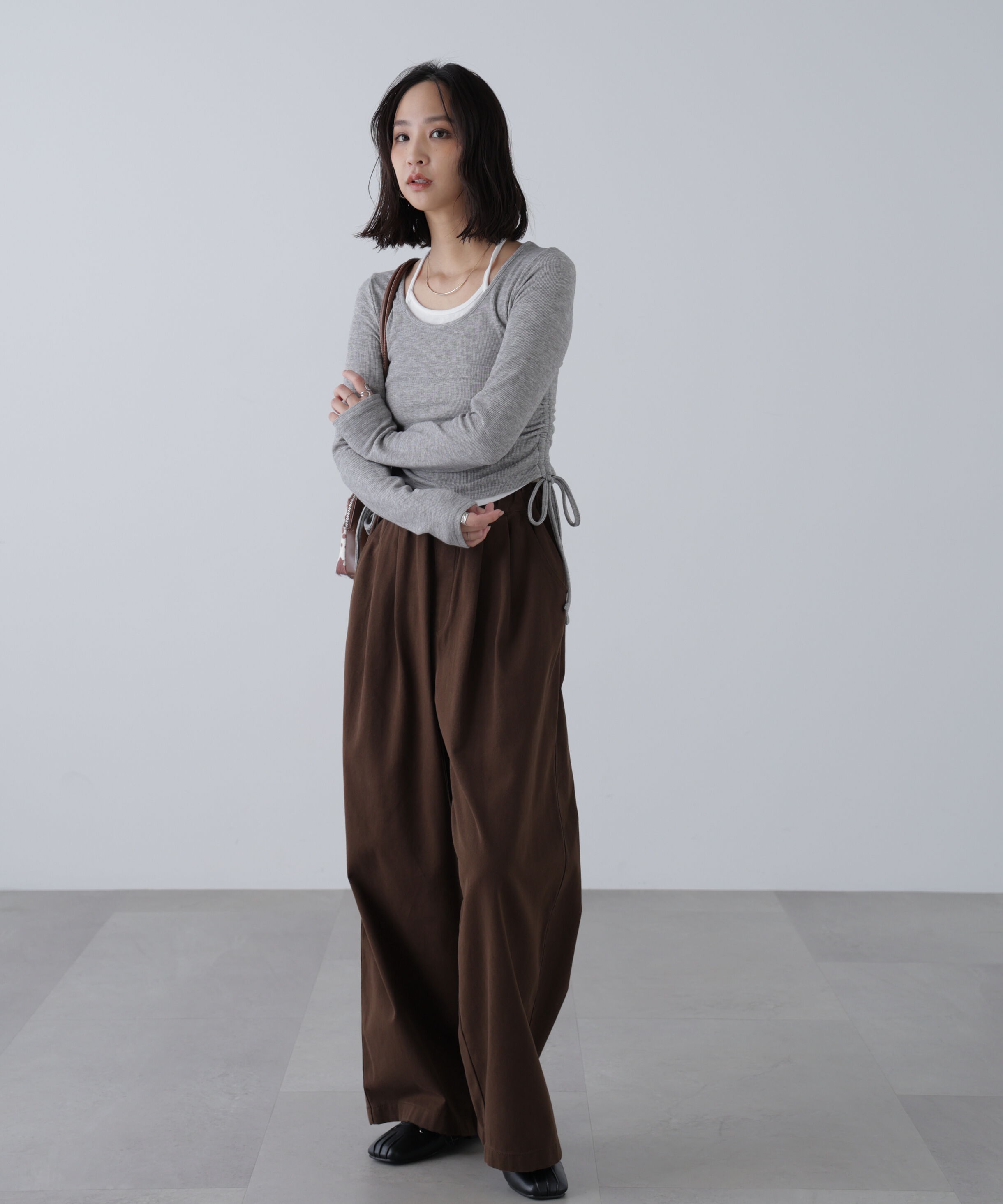  「ホルターネックレイヤードサイドドロストカットソー」|Tシャツ・カットソー|