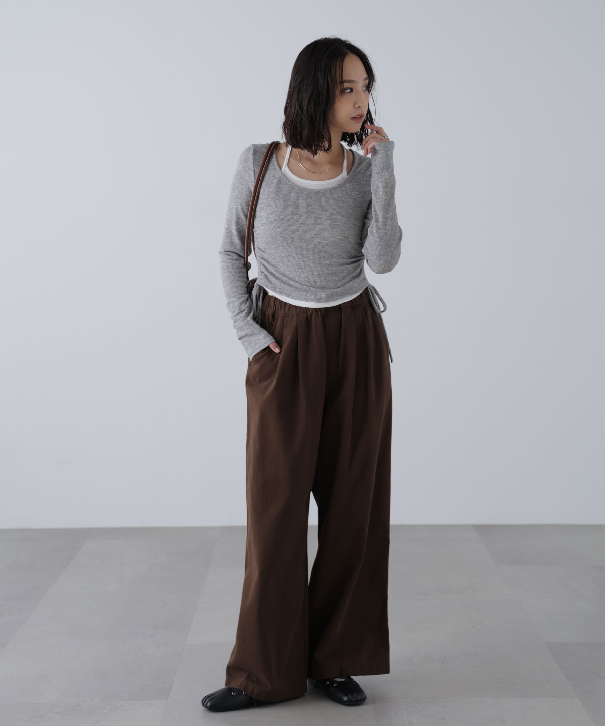  「ホルターネックレイヤードサイドドロストカットソー」|Tシャツ・カットソー|