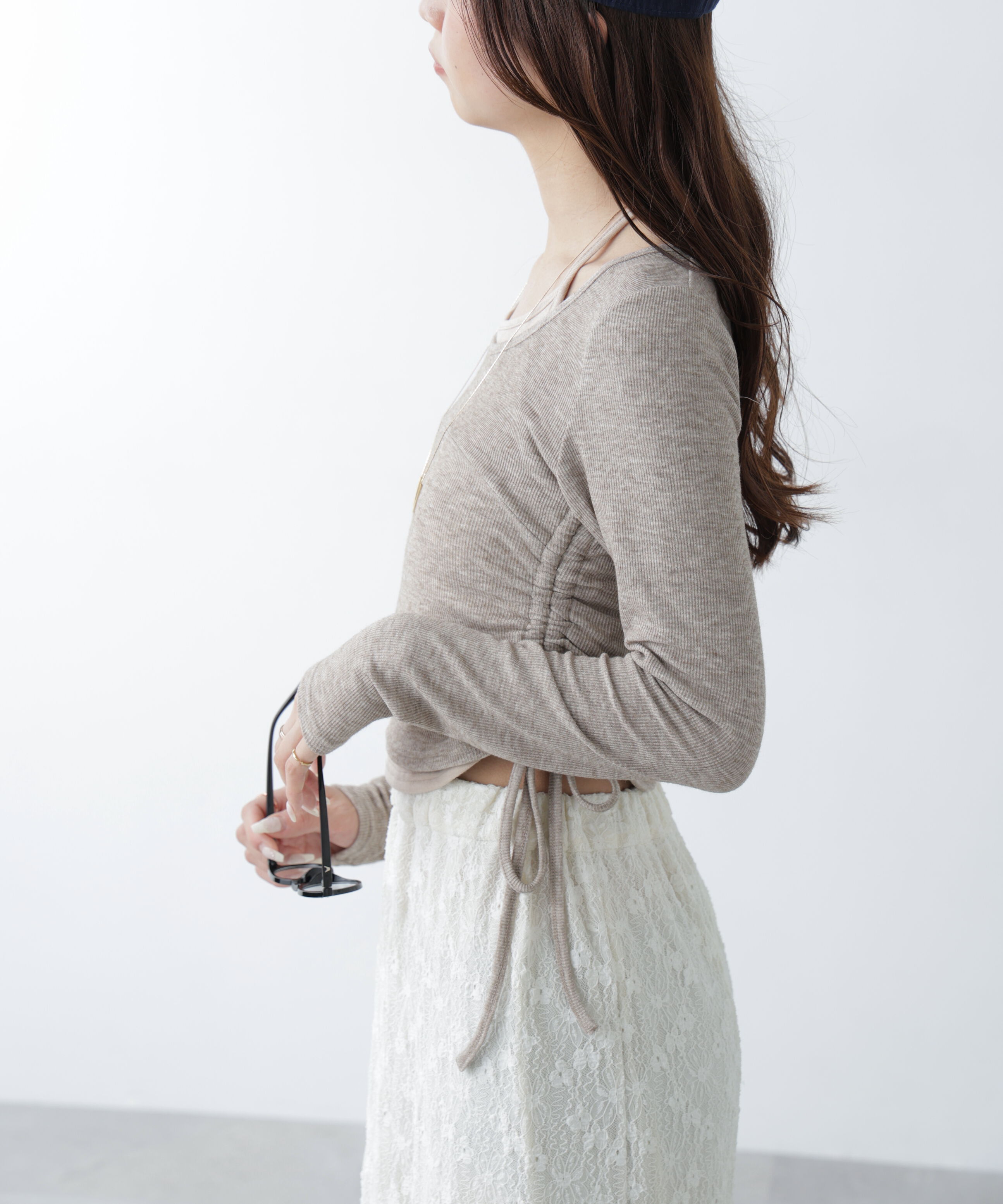  「ホルターネックレイヤードサイドドロストカットソー」|Tシャツ・カットソー|