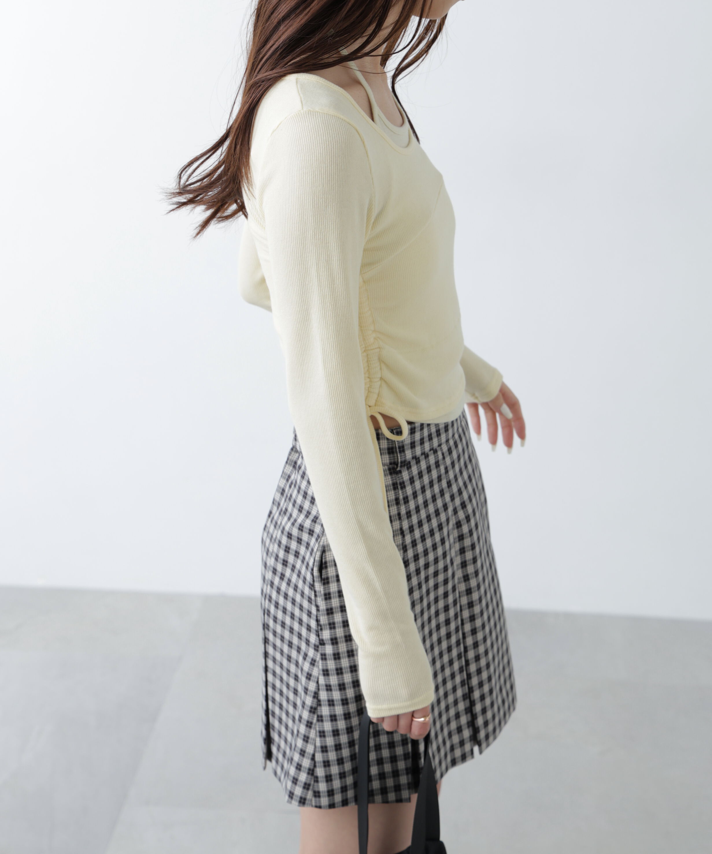  「ホルターネックレイヤードサイドドロストカットソー」|Tシャツ・カットソー|