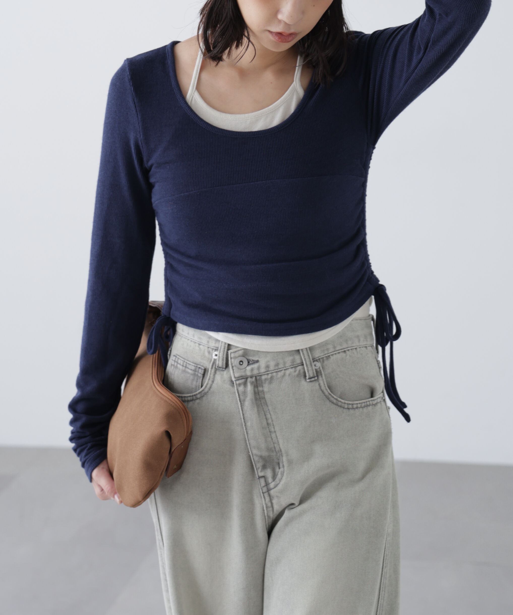  「ホルターネックレイヤードサイドドロストカットソー」|Tシャツ・カットソー|