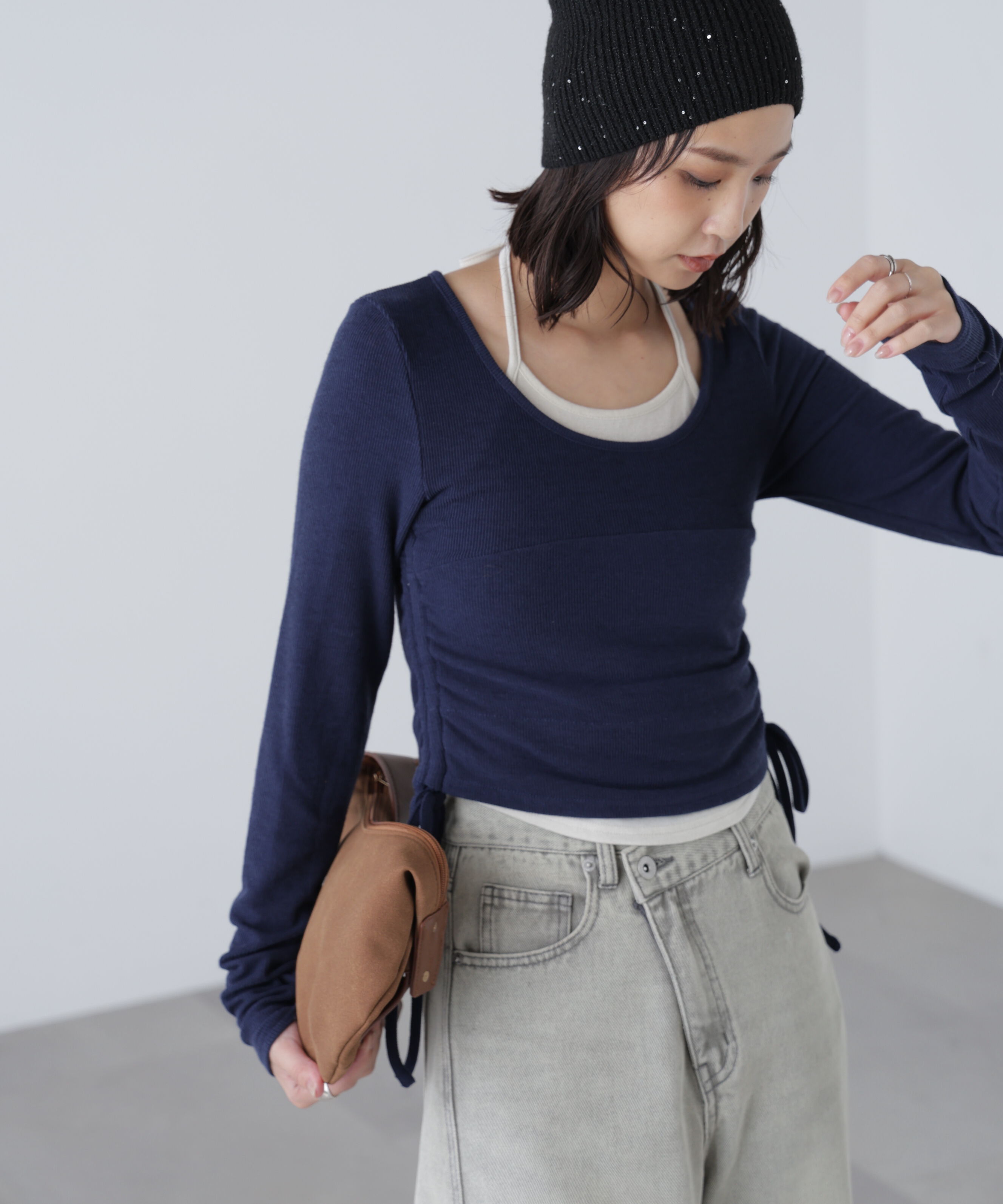  「ホルターネックレイヤードサイドドロストカットソー」|Tシャツ・カットソー|