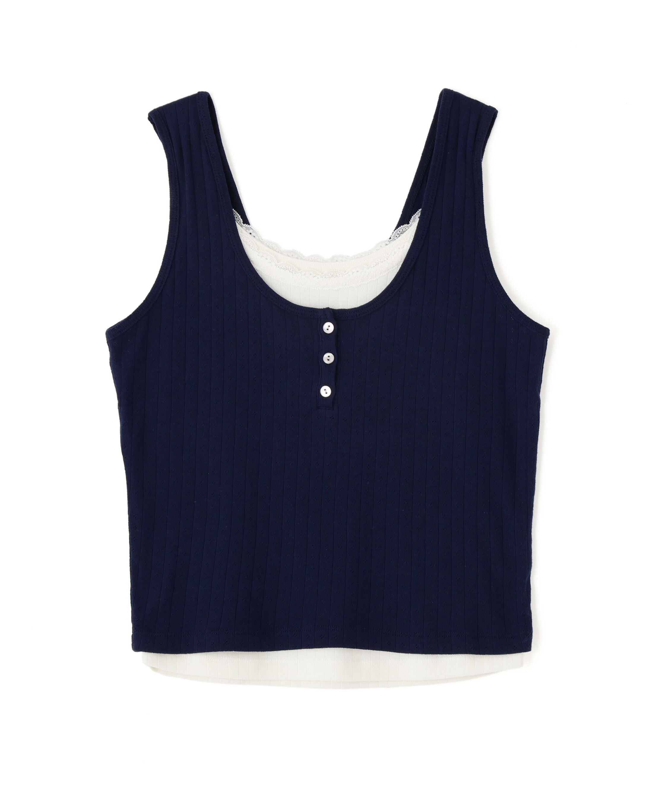  「針抜きテレコレイヤードタンクトップ」|Tシャツ・カットソー|