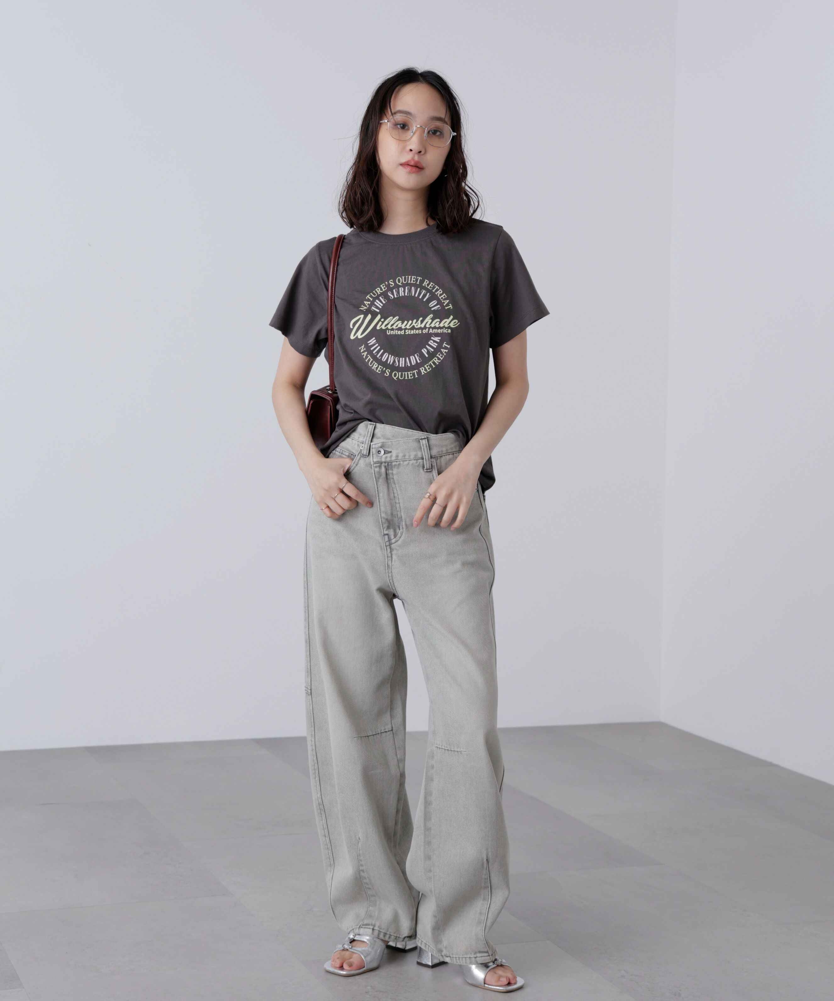  「[低身長サイズ/Sシリーズ]アシメベルトコクーンデニムパンツ」|その他|